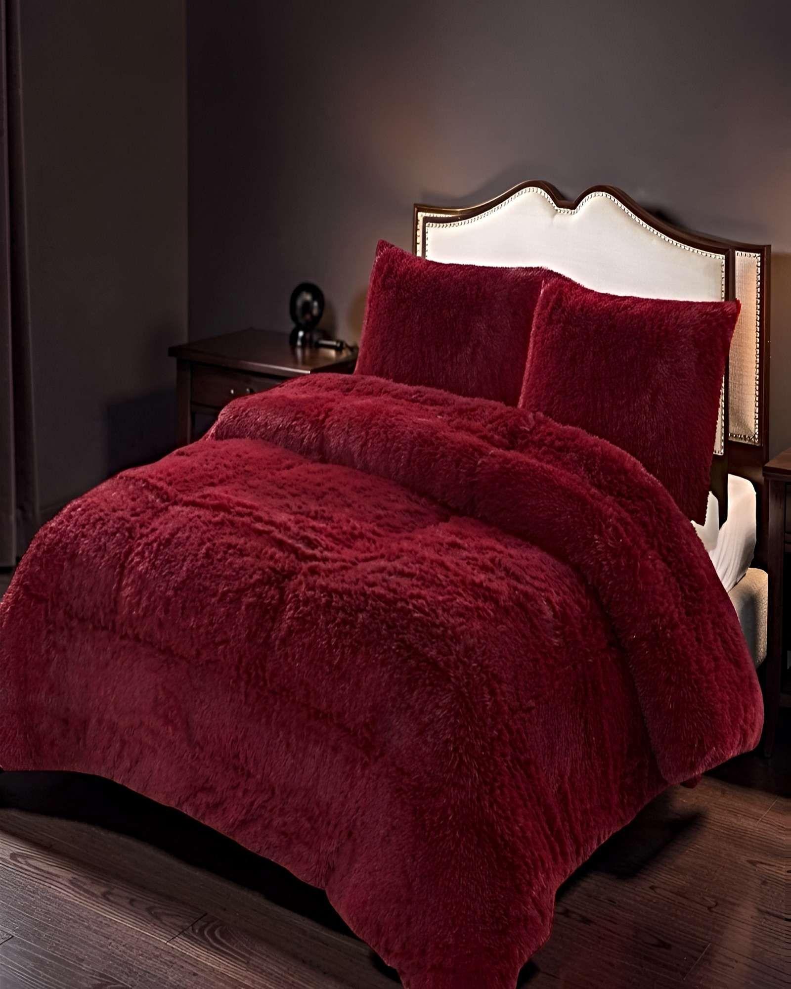 SET COBERTOR DE INVIERNO PELUDO 2 PLAZAS 230X250CM BURDEO-2