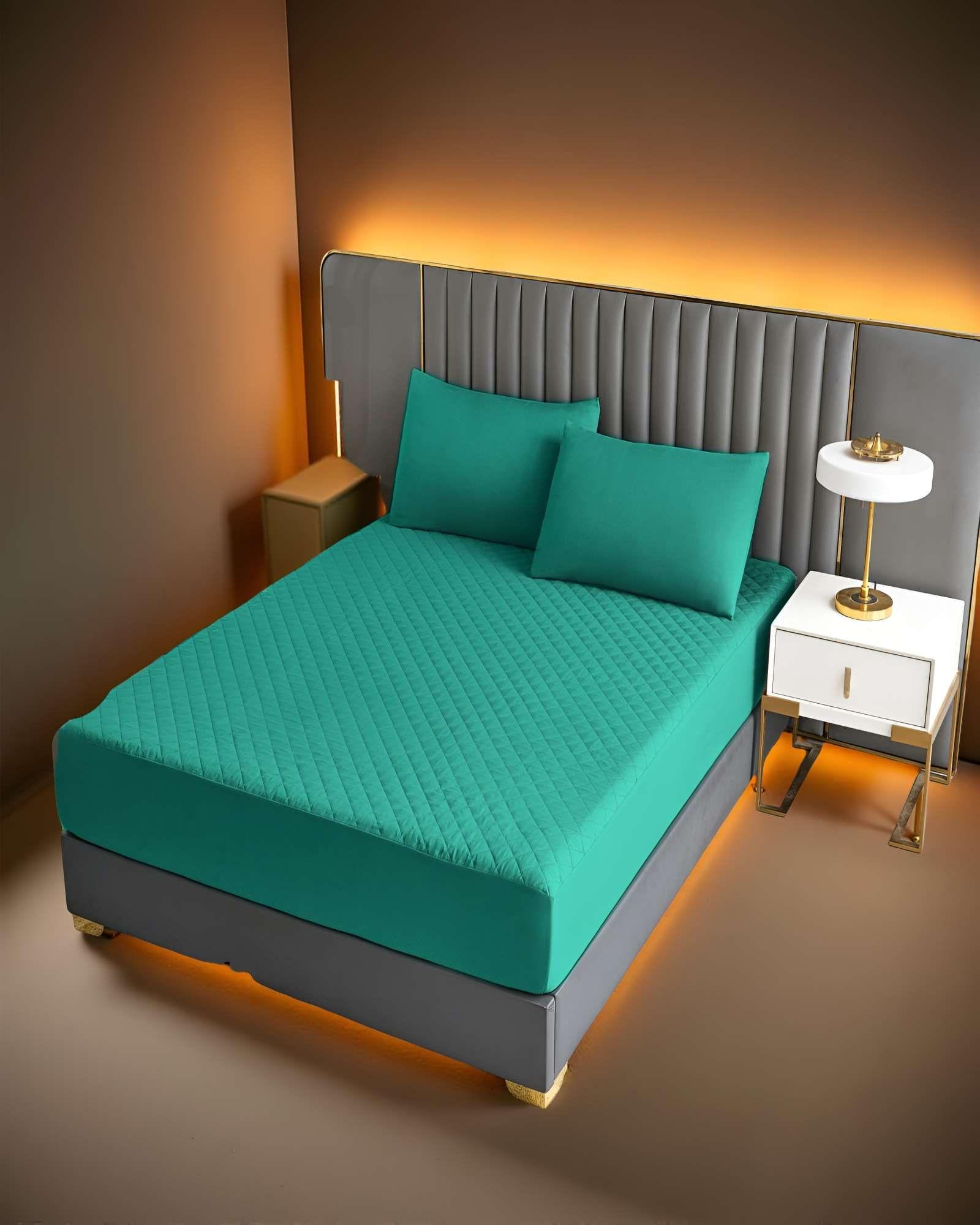 CUBRECOLCHON IMPERMEABLE KING COLOR TURQUESA-2