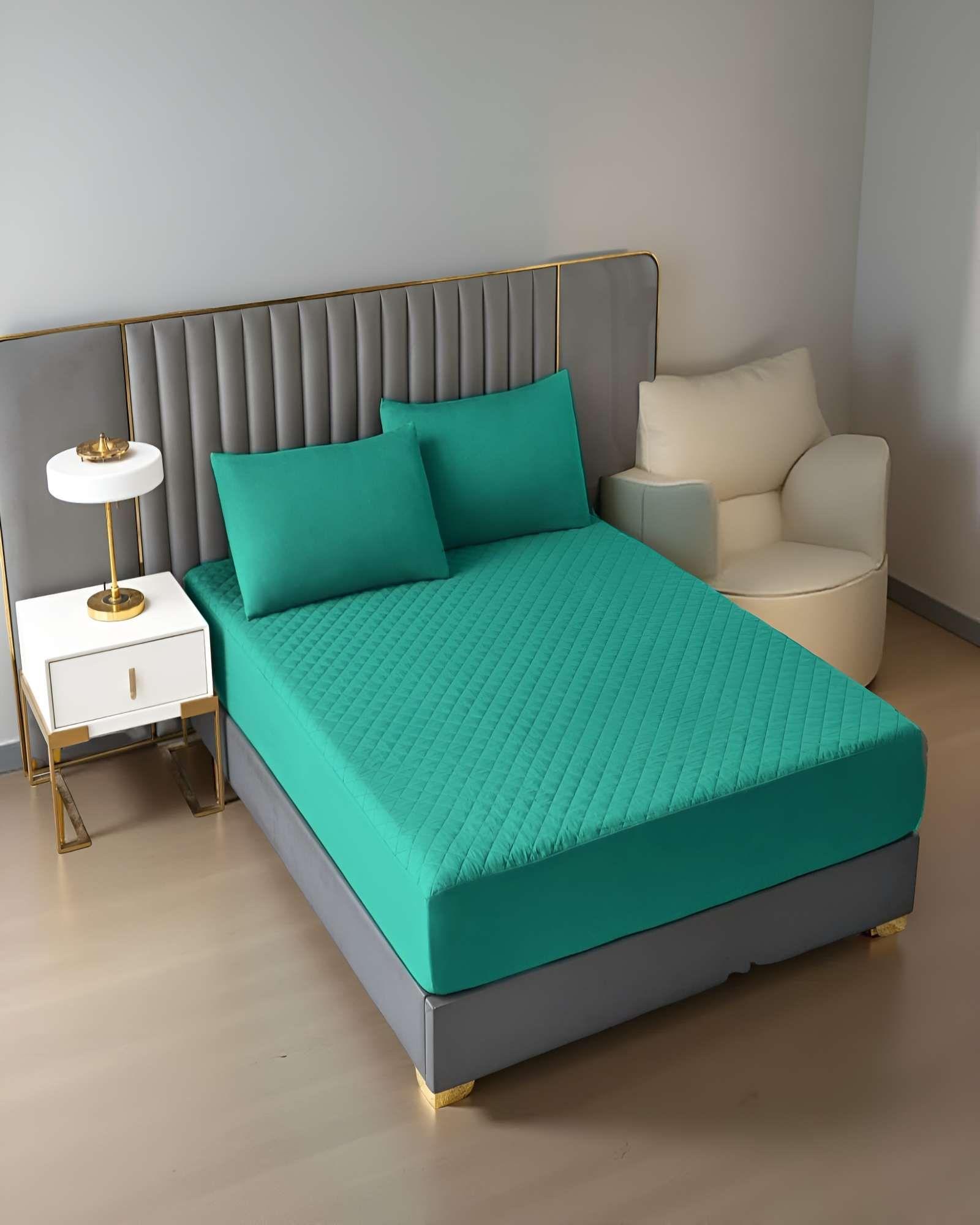 CUBRECOLCHON IMPERMEABLE KING COLOR TURQUESA-3