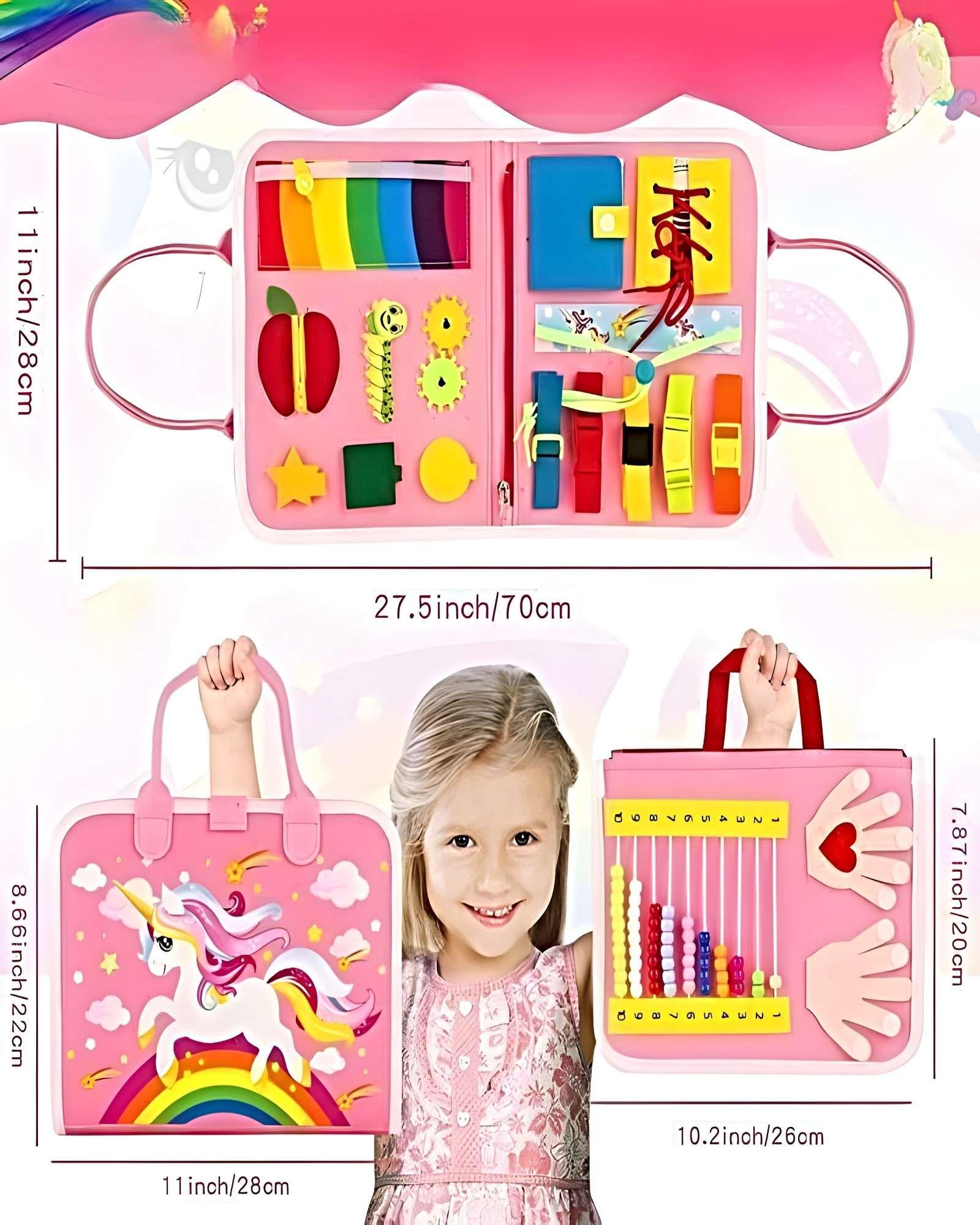 Tabla de Actividades 8 en 1: Juguete de Viaje para Niños rosa 2-1