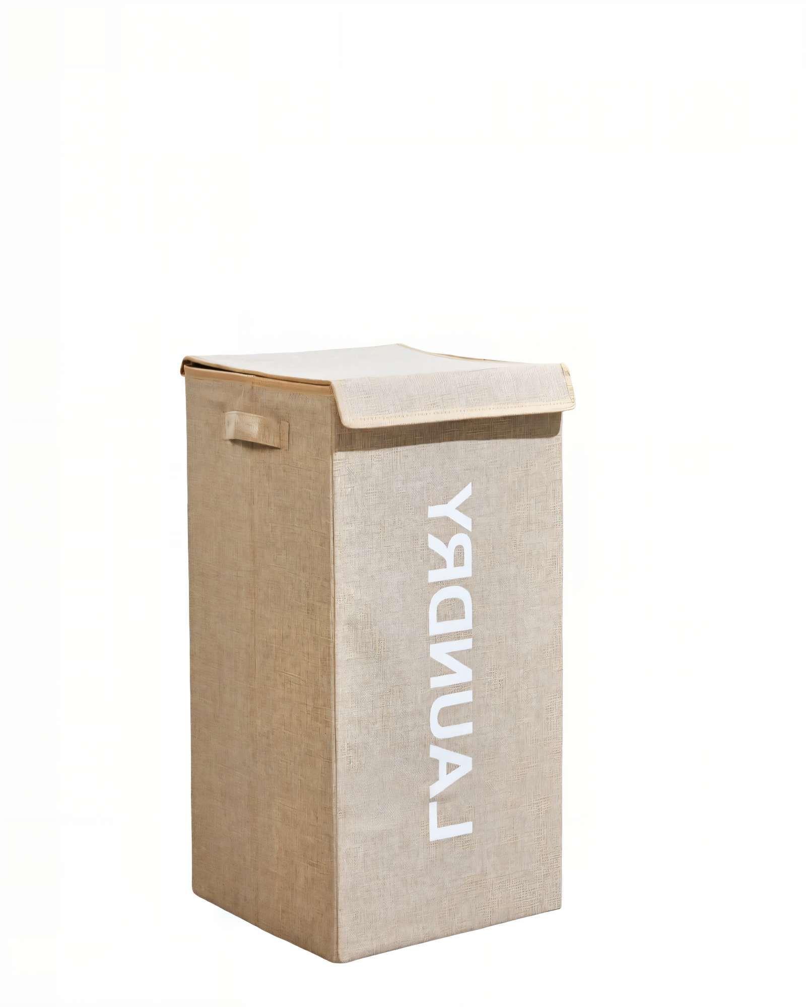 CESTA PARA ROPA 33CMX33CMX53CM COLOR BEIGE-0