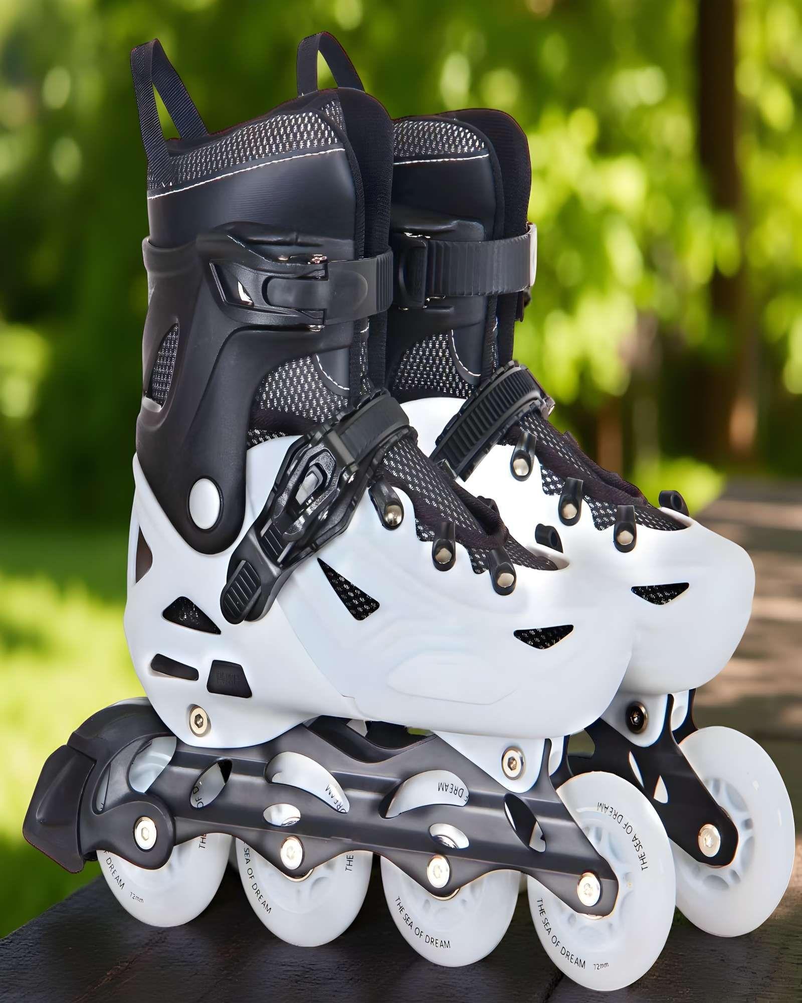 PATIN LINEAL CON LUCES MAS KIT TALLA M 35-38 BLANCO-2