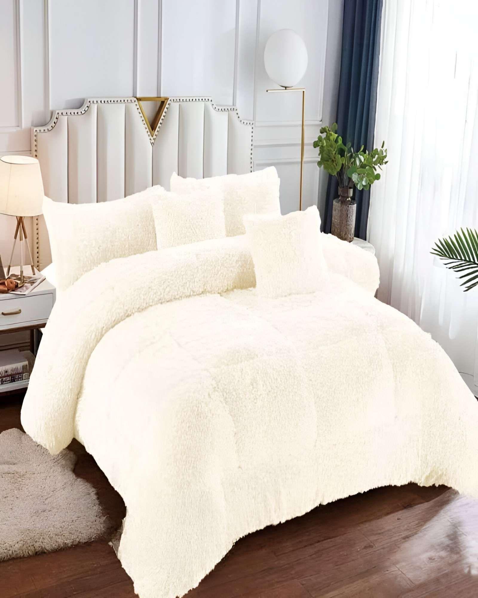 COBERTOR CON CHIPORRO PELUDO 2 PLAZAS 230X250CM BLANCO INVIERNO-3