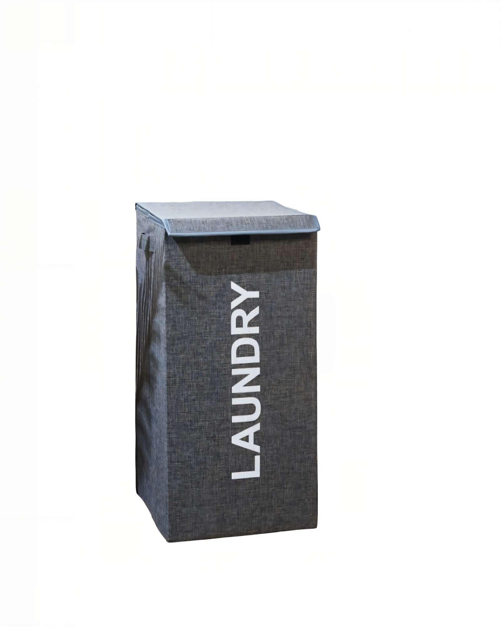 CESTA PARA ROPA 33CMX33CMX53CM COLOR GRIS-1