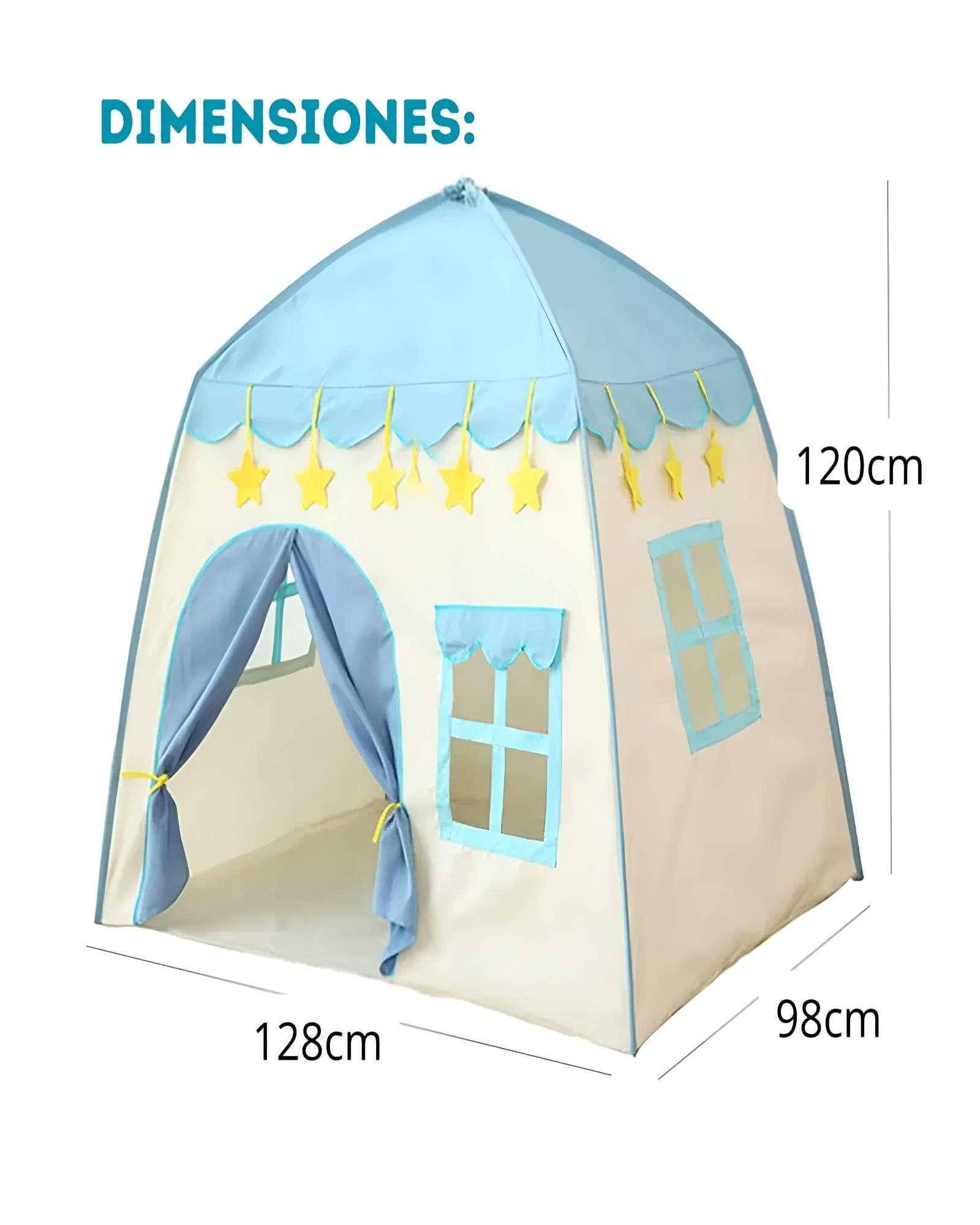 CARPA CON FORMA DE CASA PARA NIÑO CELESTE-2