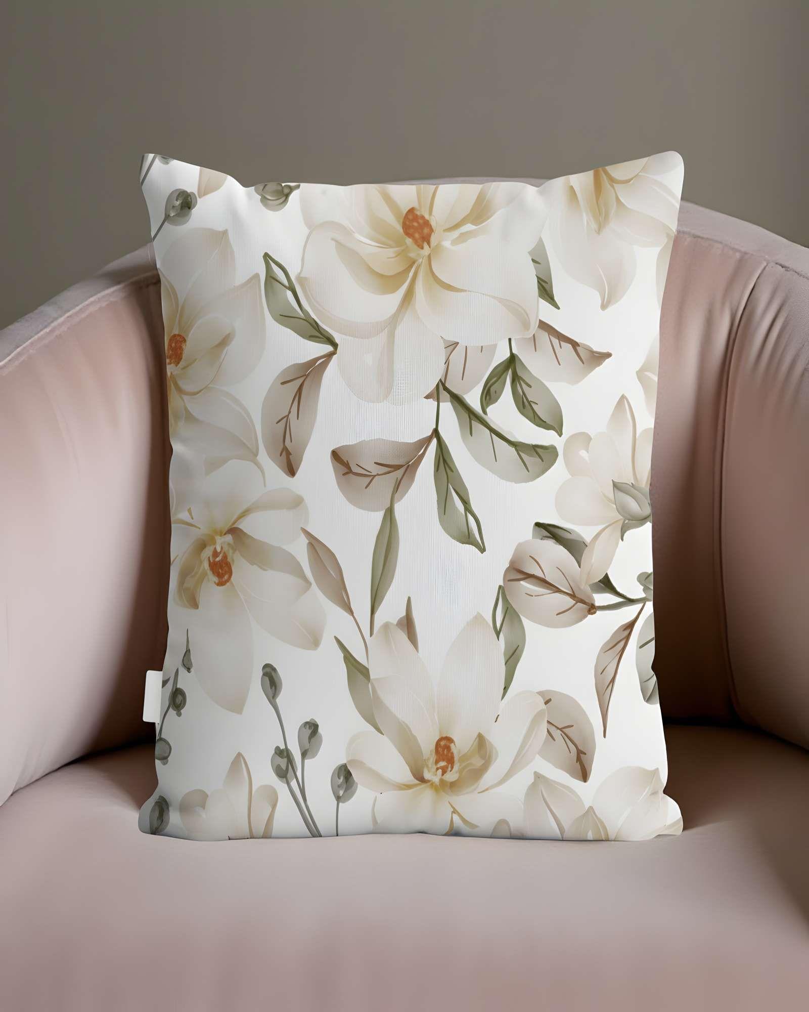 PACK DE 2 FUNDAS DE COJIN FLOREADAS 45X45 BLANCO 02-3