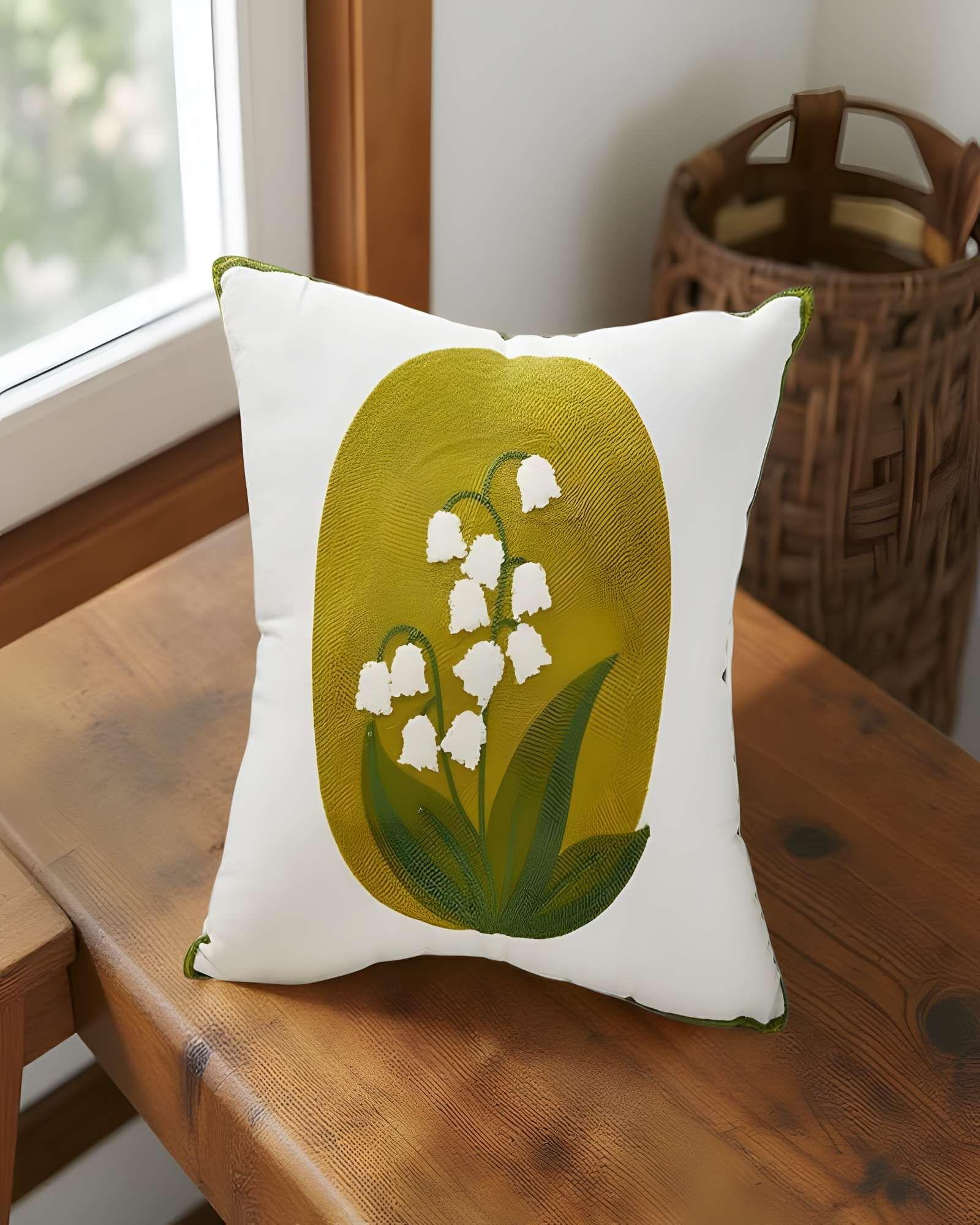 SET DE 2 FUNDAS DE COJIN BORDADAS 45X45CM VERDE-2