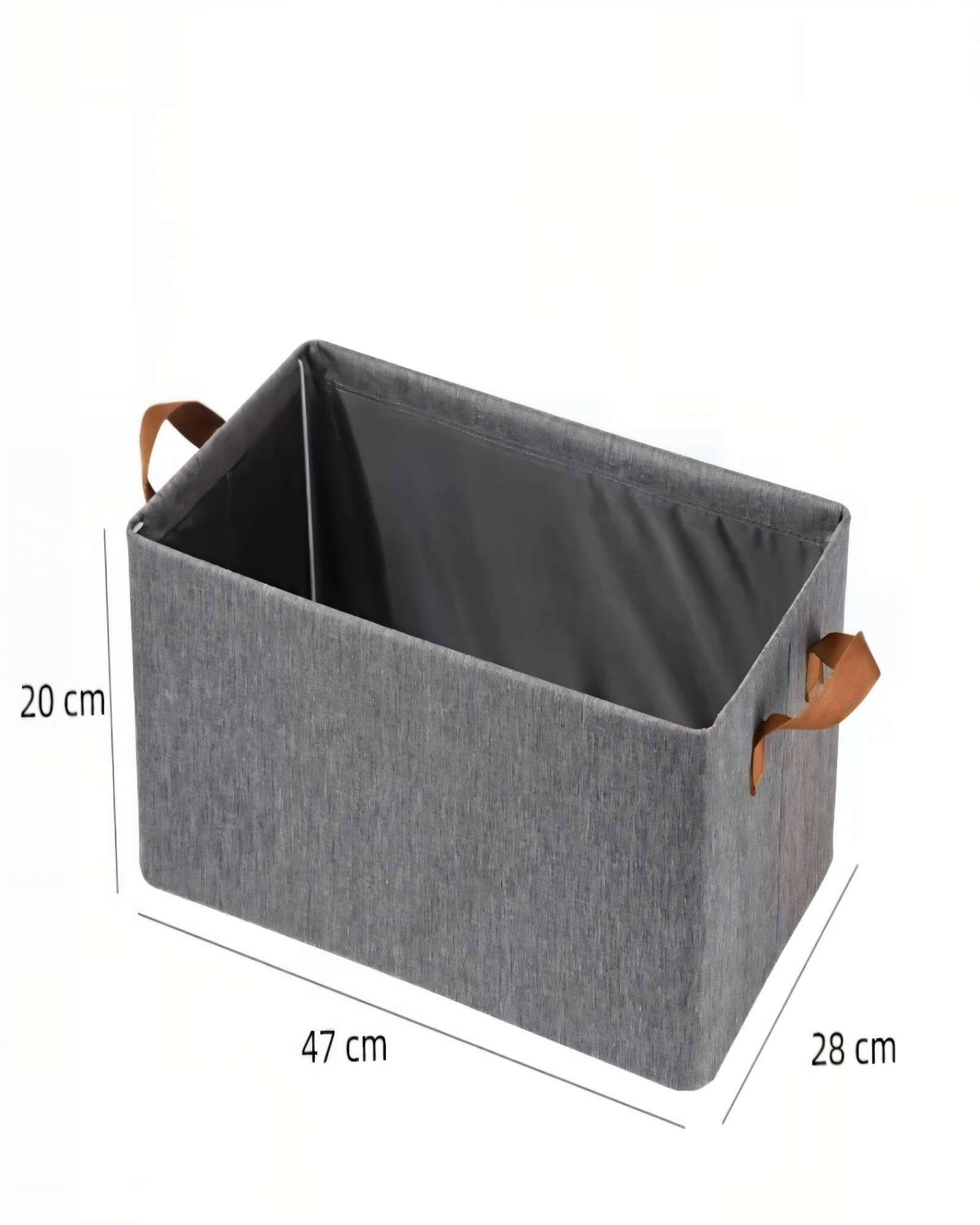JUEGO  DE 3 CESTAS 20CMX47CMX28CM COLOR GRIS -3