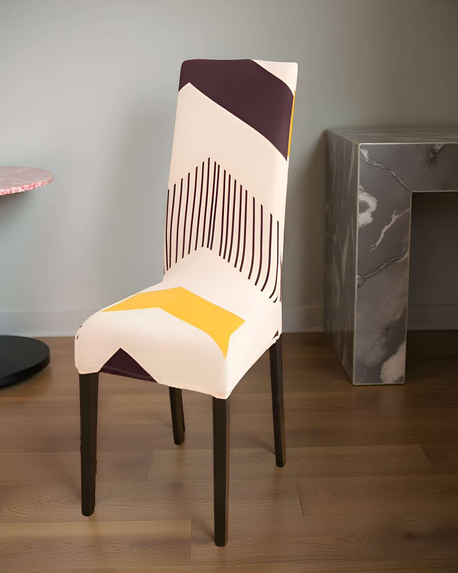 SET DE 6 FUNDAS DE SILLA ELASTICADAS CON DISEÑO ESTAMPADO F17-2