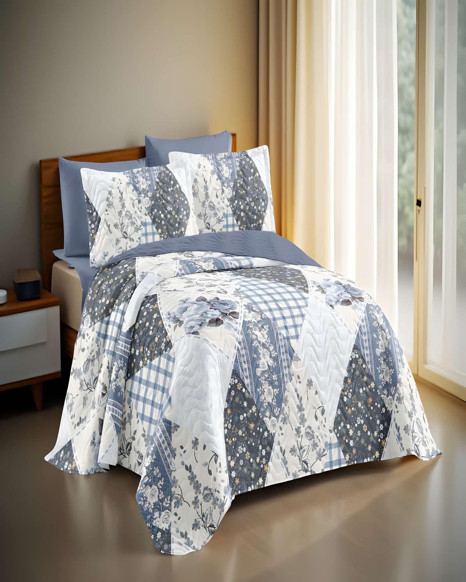 QUILT CUBRECAMA DE VERANO KING AZUL 01-2