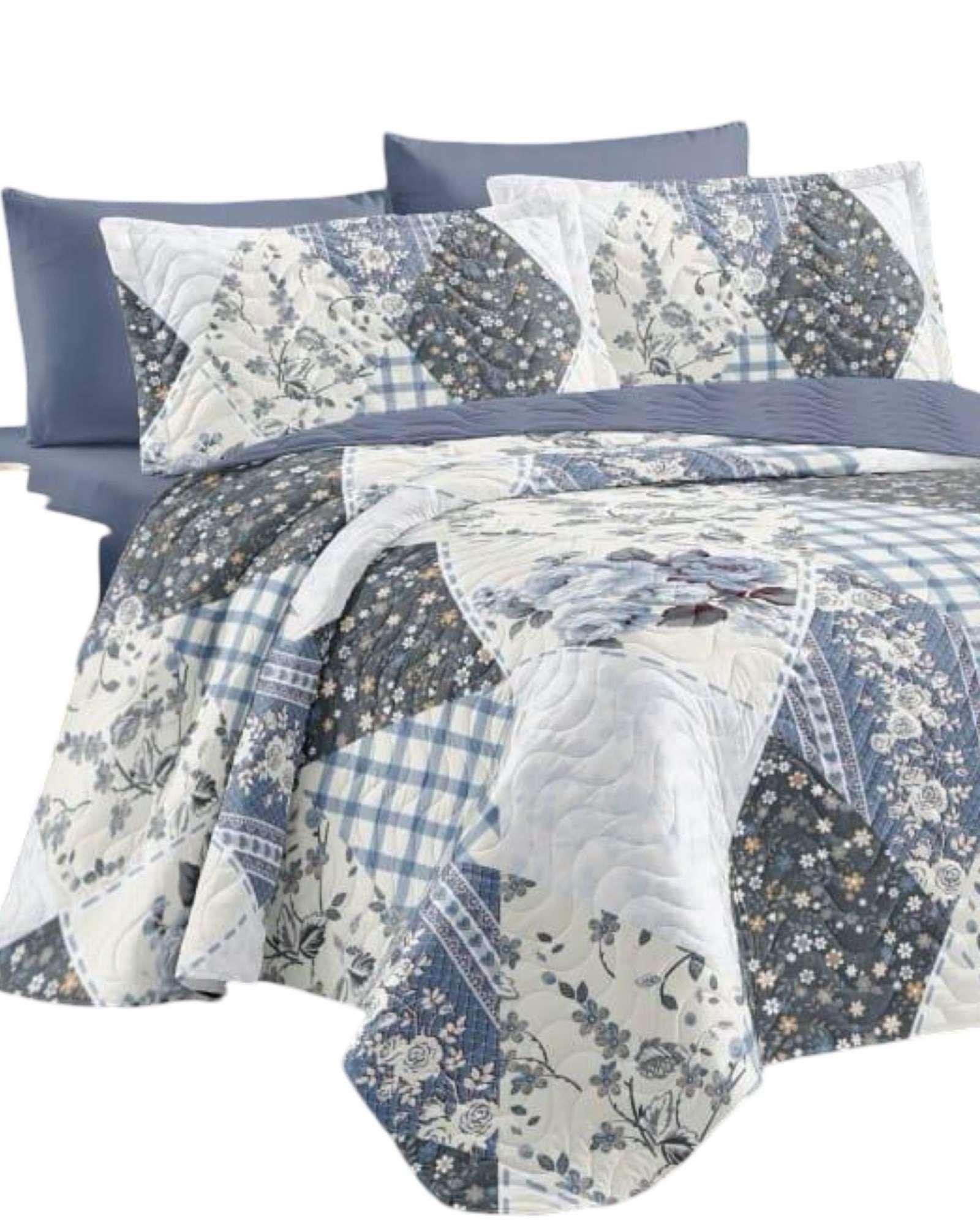 quilt cubrecama verano plaza y media V06-2