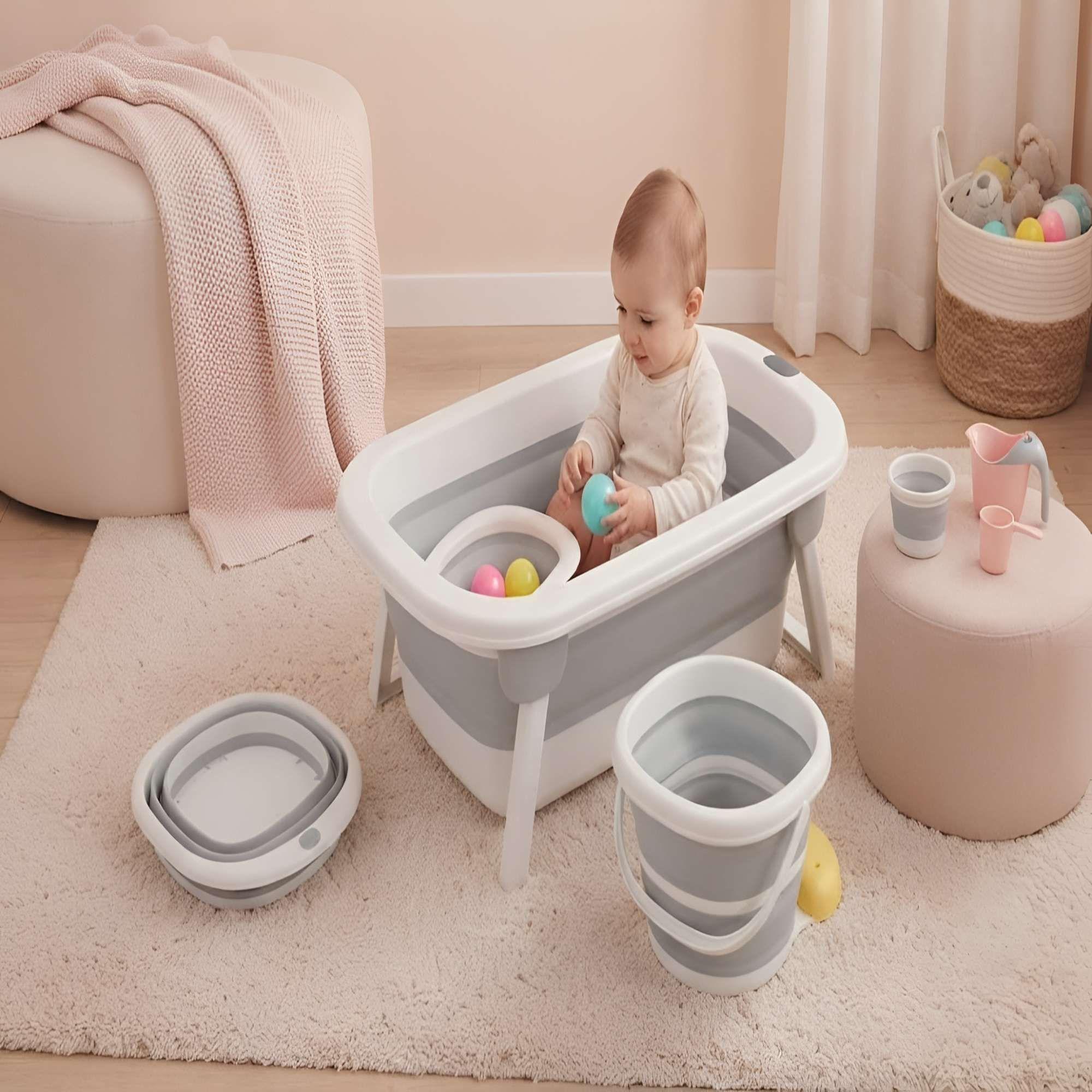 BAÑERA CON MULTIPLES ACCESORIOS COLOR GRIS -1