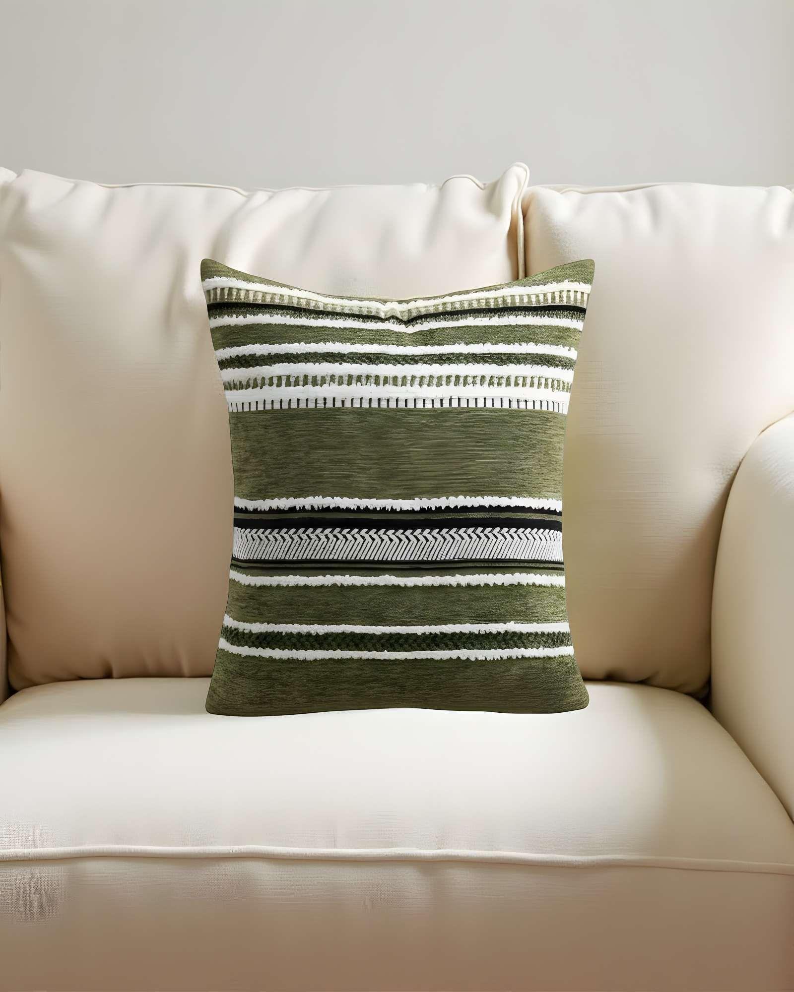 SET DE 4 FUNDAS DE COJIN CON RELIEVE 45X45CM VERDE-2