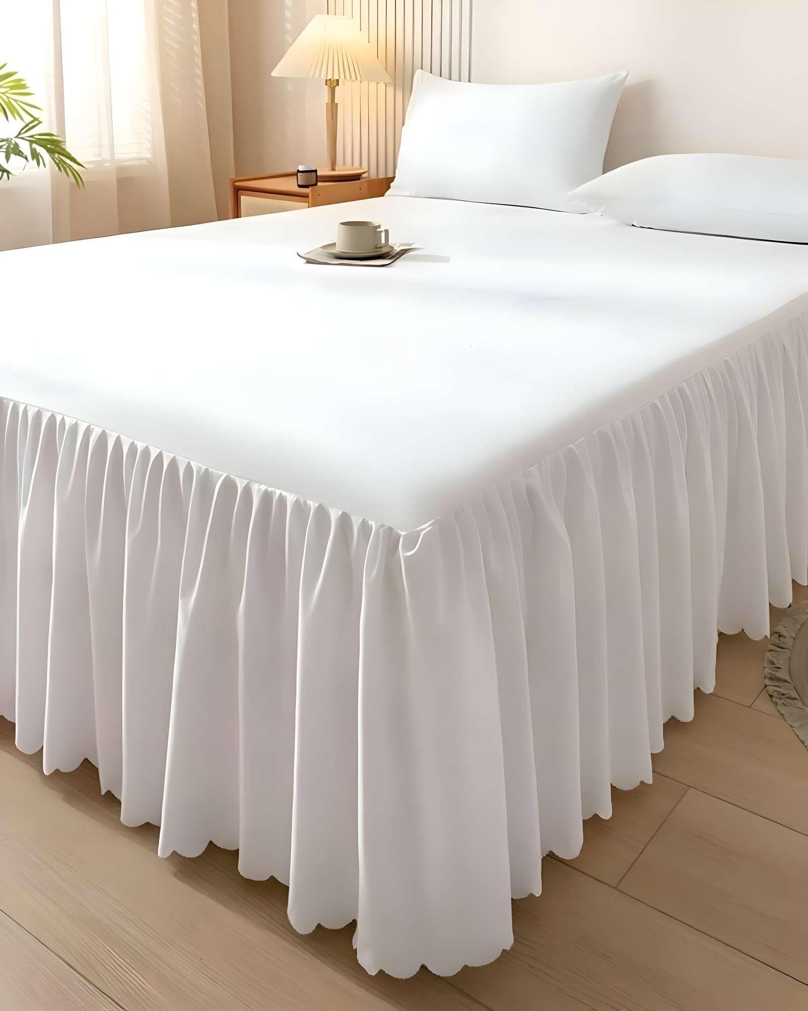 FALDÓN DE CAMA CON VOLADO PROTECTOR DE BASE DE CAMA 2 PLAZAS 05-4