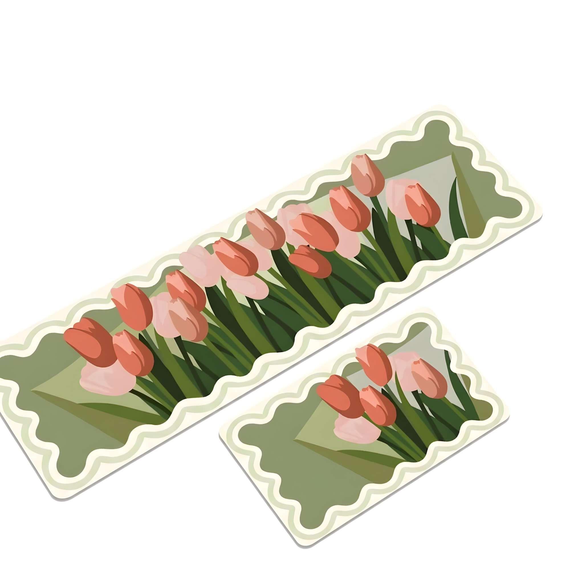 DUO DE  ALFOMBRAS DE GOMA MINIMALISTAS PARA COCINA B7-3
