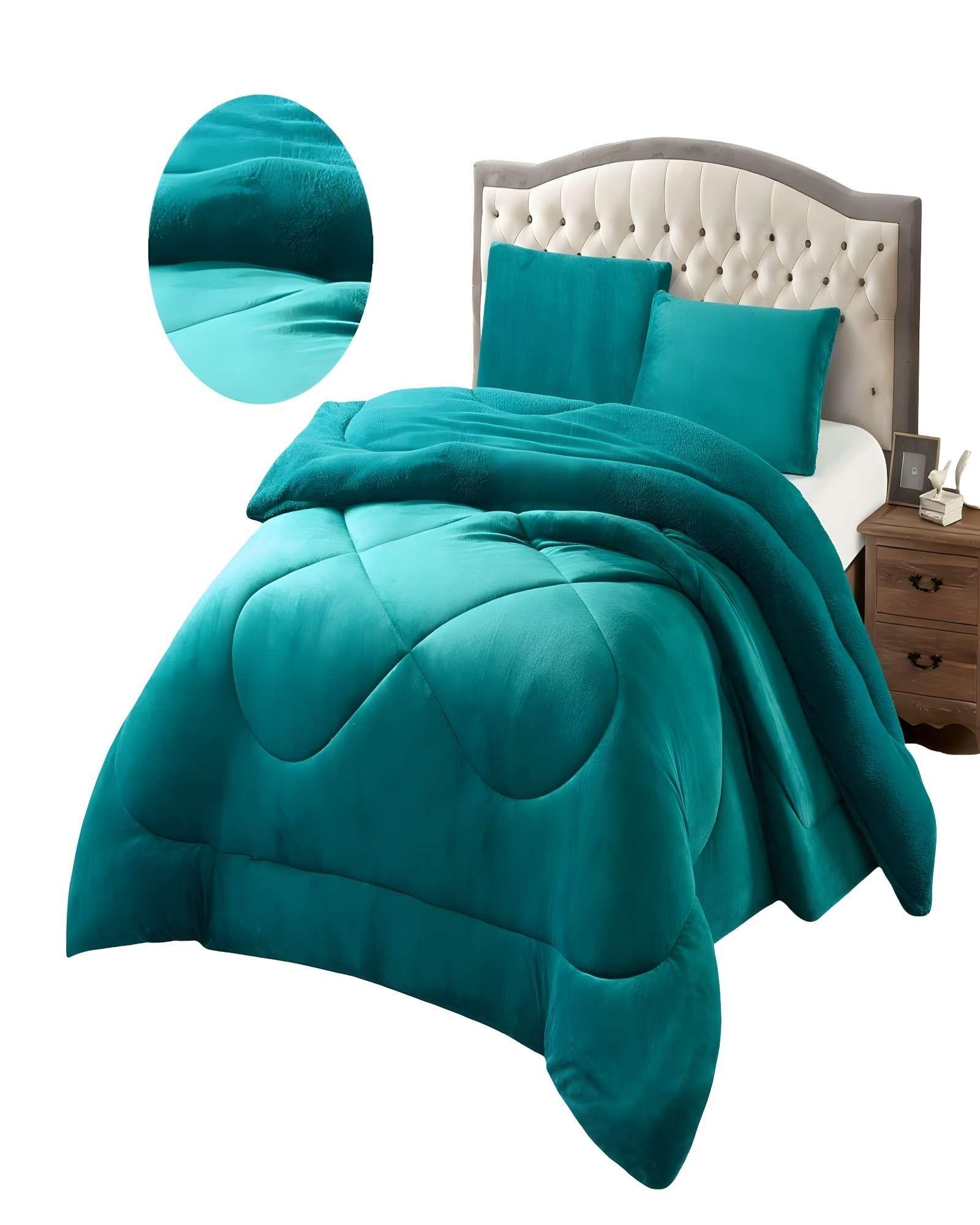 COBERTOR SHERPA PLUSH CS KING TURQUESA-1