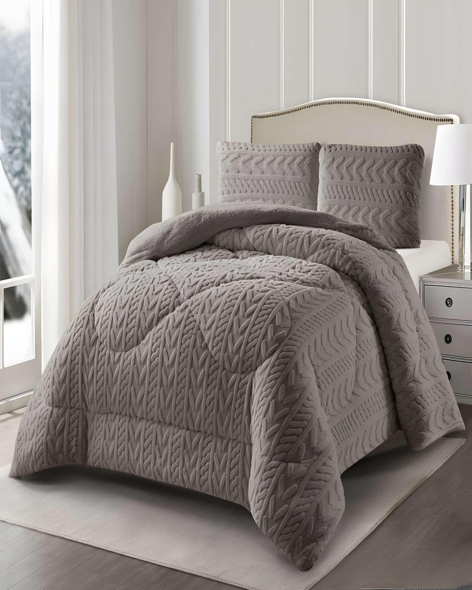 COBERTOR SHERPA TEXTURIZADO RM KING GRIS-3