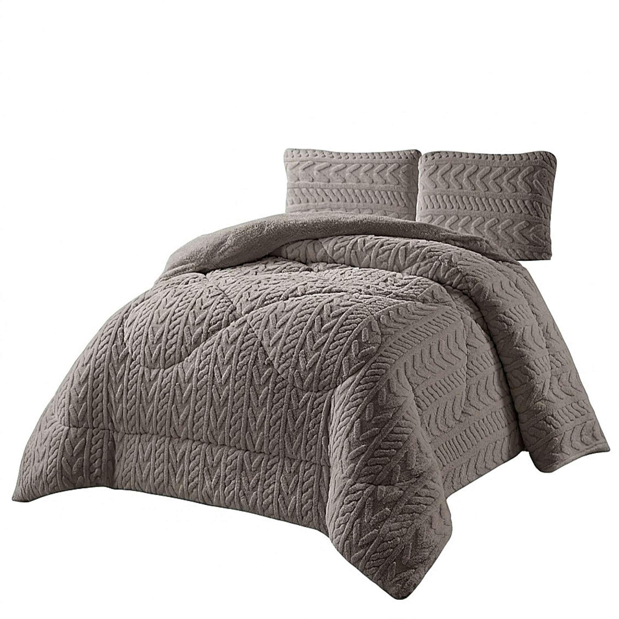 COBERTOR SHERPA TEXTURIZADO RM KING GRIS-3