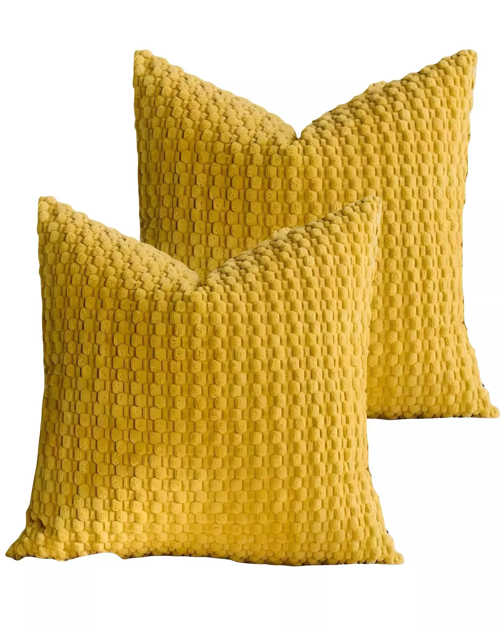 SET DE 2 FUNDAS DE COJINES DISEÑO DE MAIZ 45CM X 45 CM AMARILLO-2