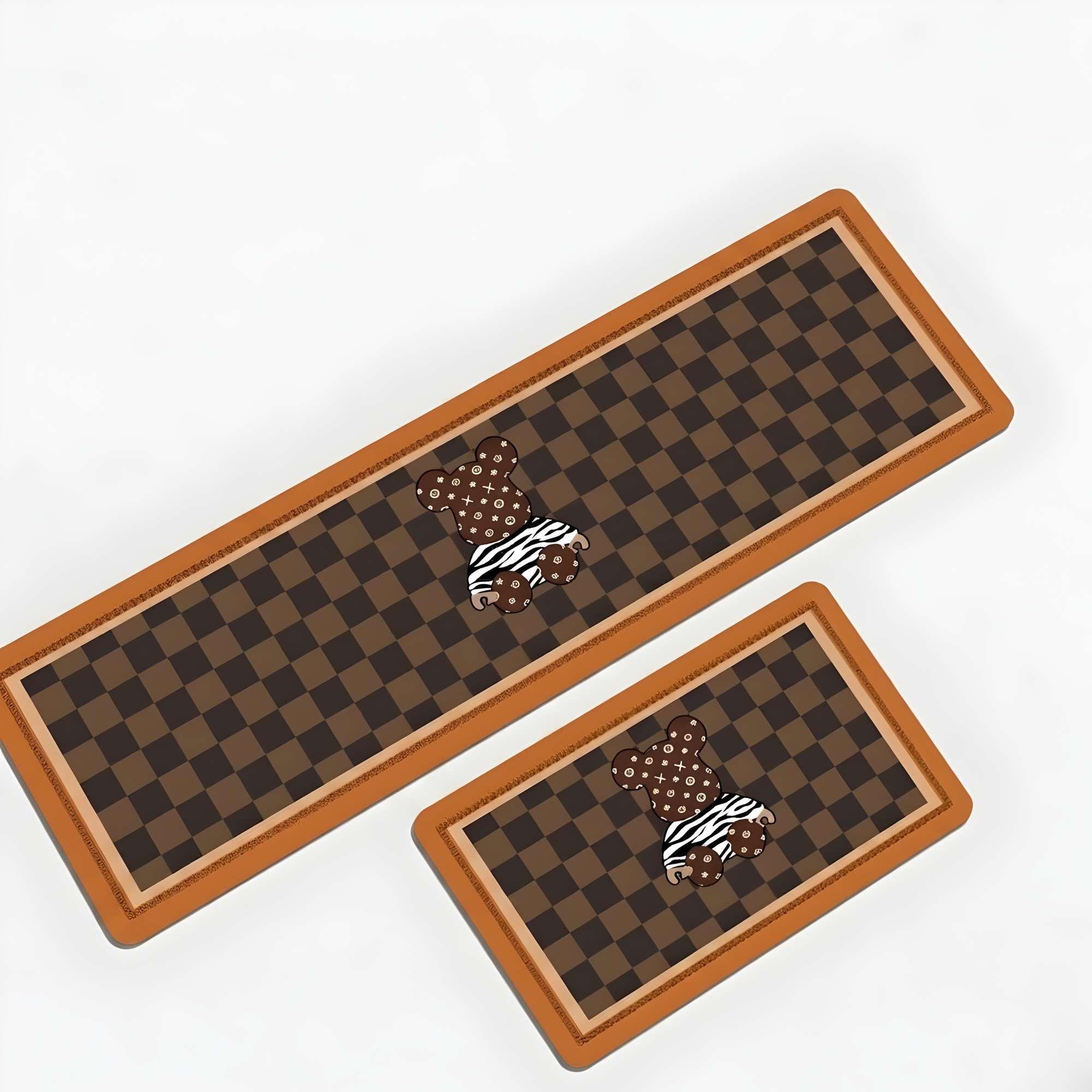 DUO DE  ALFOMBRAS DE GOMA MINIMALISTAS PARA COCINA B15-3