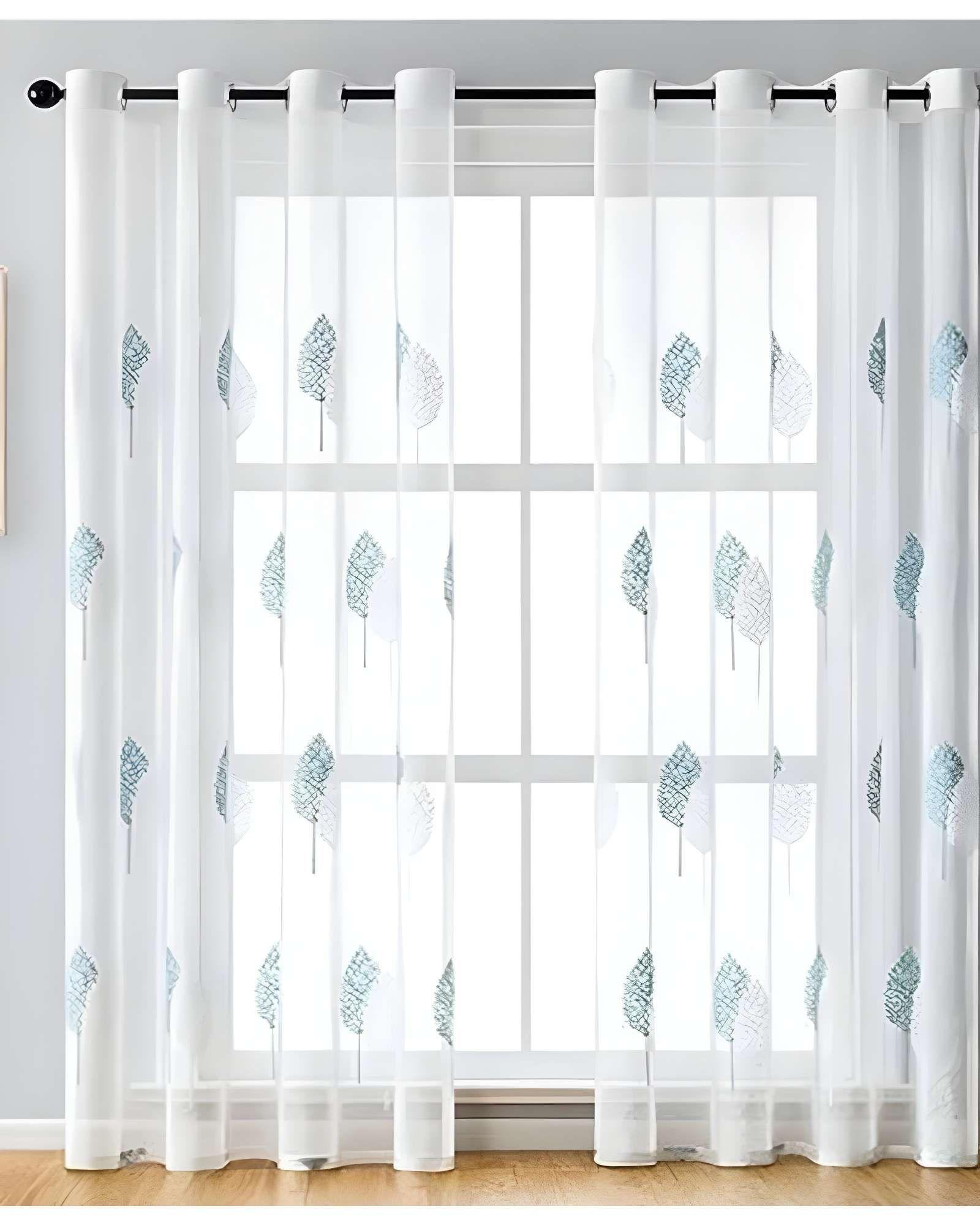 VISILLO CORTINA ESPIGAS FLORALES 140x230 Cm 2 PAÑOS-2