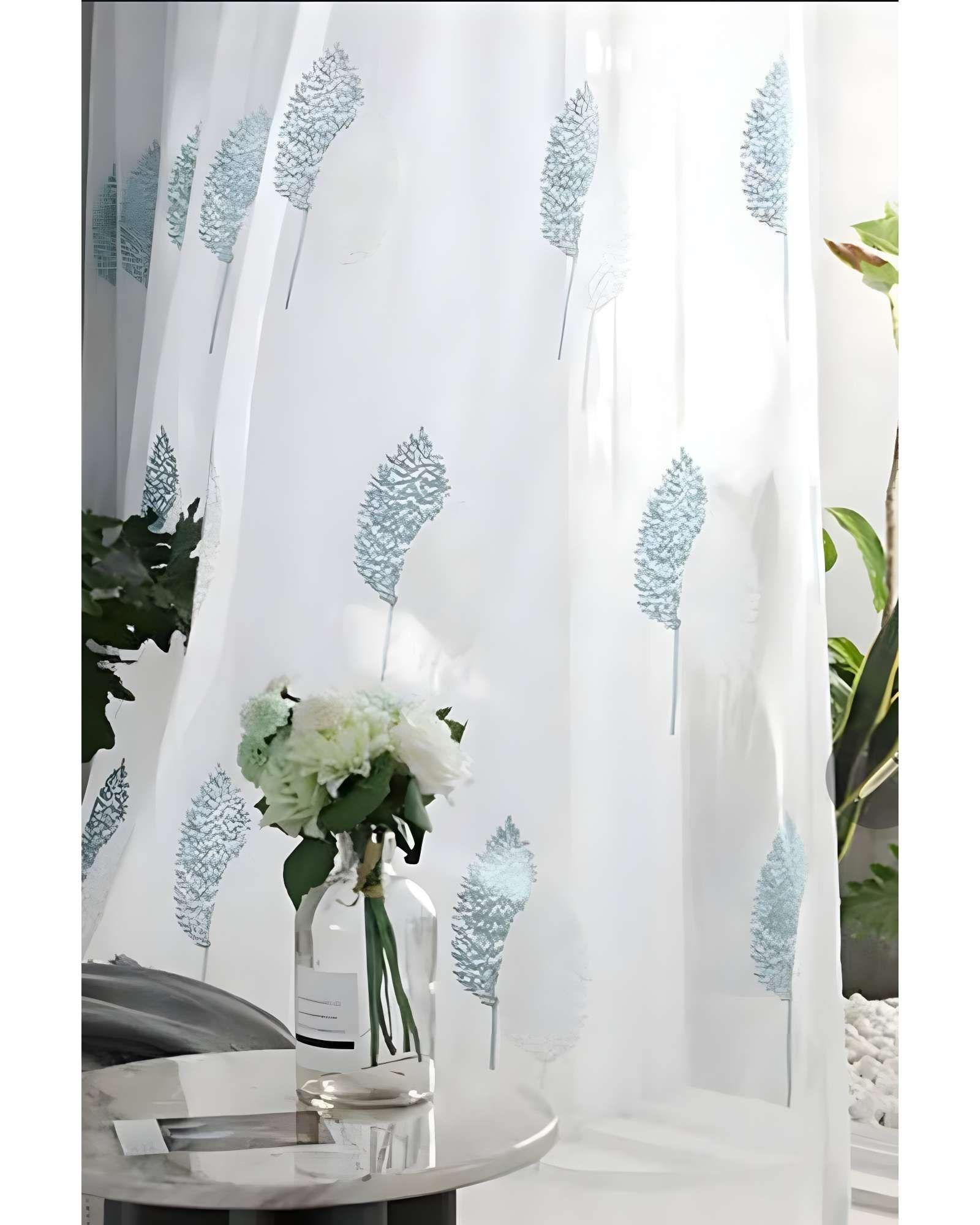 VISILLO CORTINA ESPIGAS FLORALES 140x230 Cm 2 PAÑOS-3