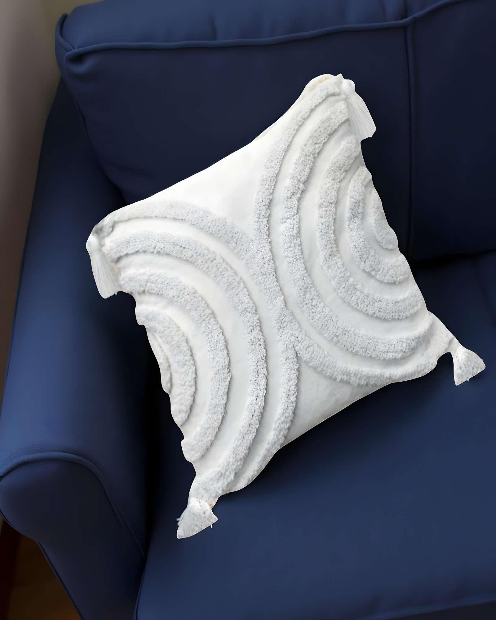 SET DE 2 FUNDAS DE COJIN TUFTING 45X45 CM BLANCO 11-3