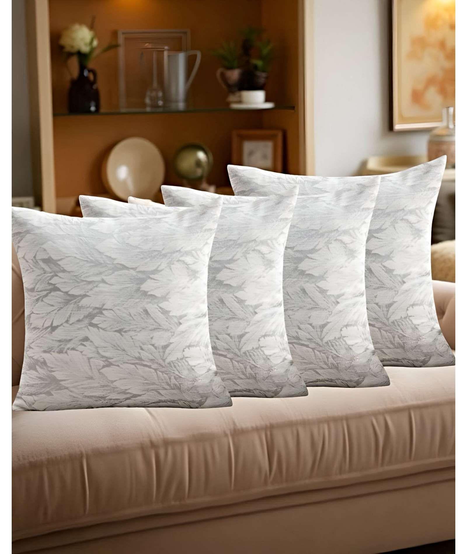 PACK DE 4 FUNDAS DE COJINES CON DISEÑO DE HOJA 45CM X 45 CM C2-3