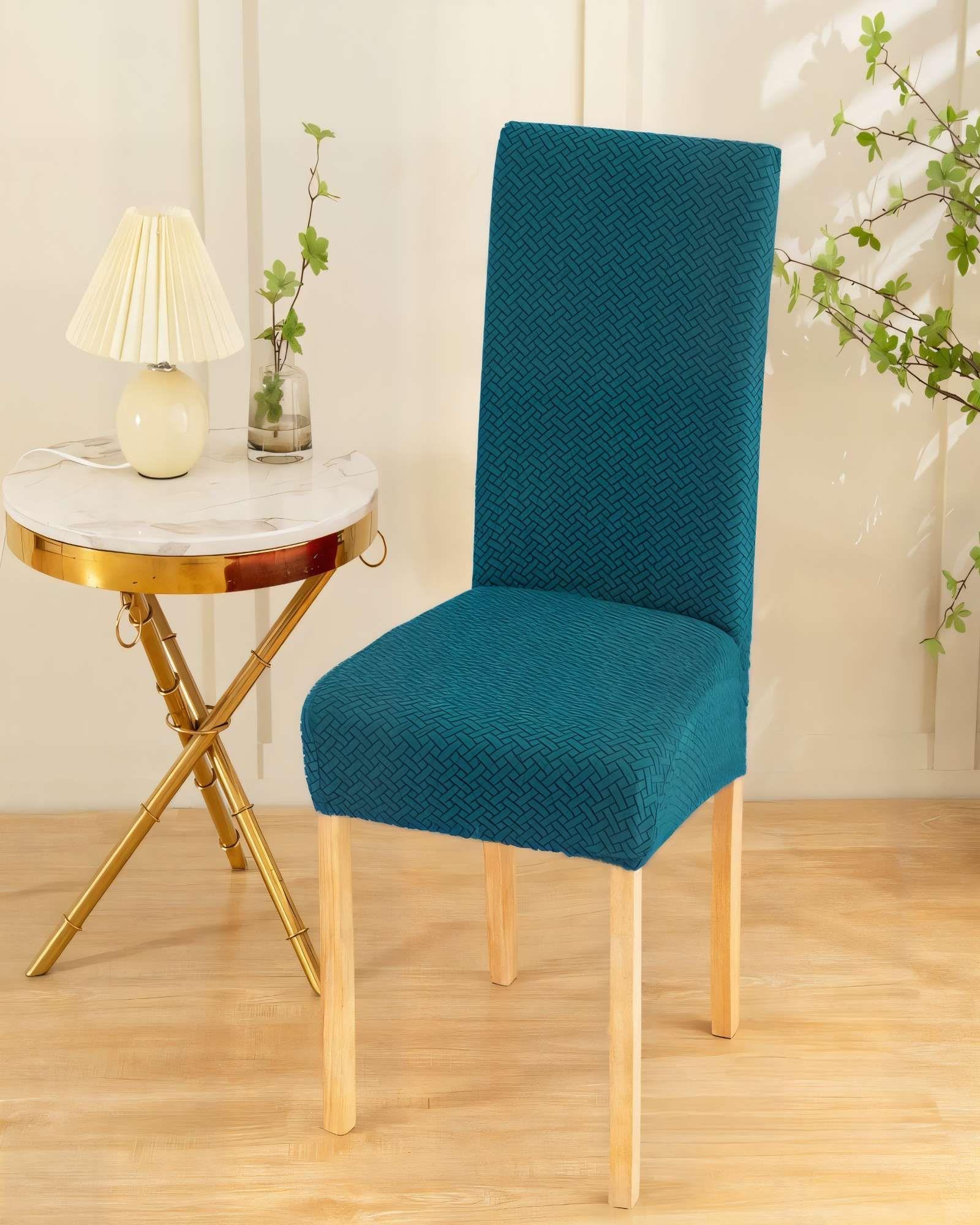 SET DE 6 FUNDAS DE SILLA CON DISEÑO TEXTURIZADO COLORVERDE-2