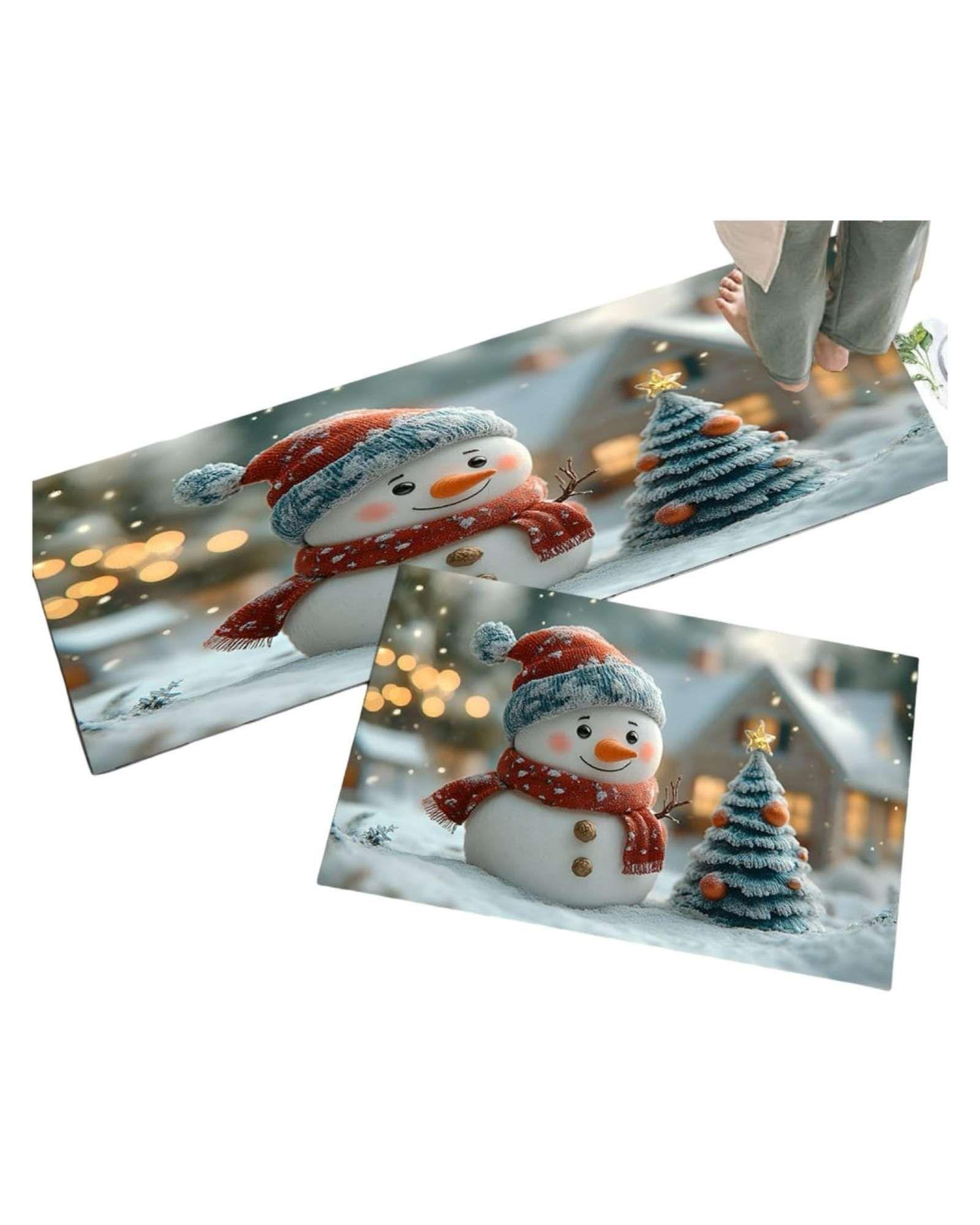ALFOMBRA DECORATIVA PARA COCINA CON DISEÑO NAVIDEÑO T03-2
