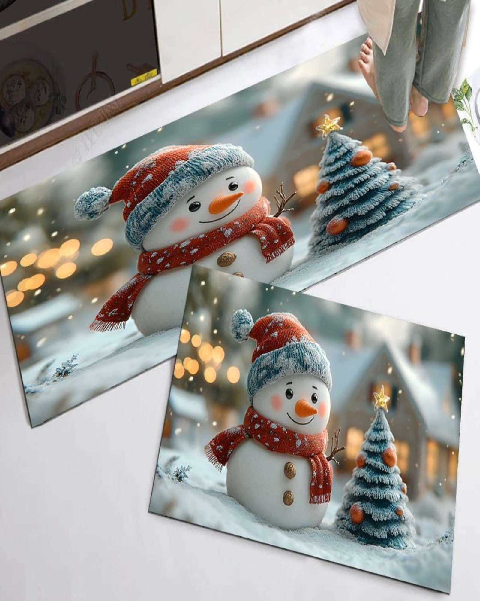 ALFOMBRA DECORATIVA PARA COCINA CON DISEÑO NAVIDEÑO T03-3