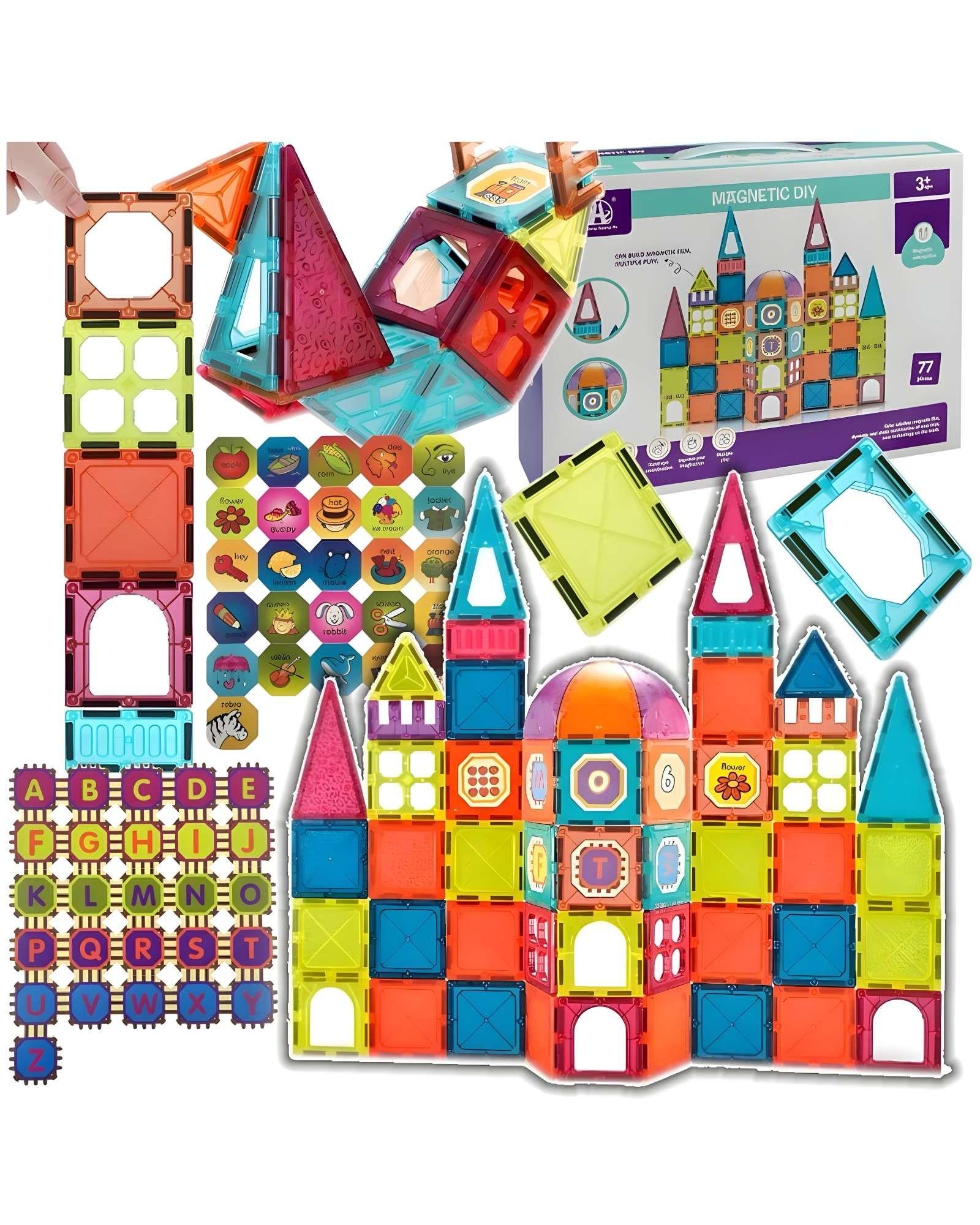 BLOCK MAGNETICO CASTILLO 77 PIEZAS MULTICOLOR-2