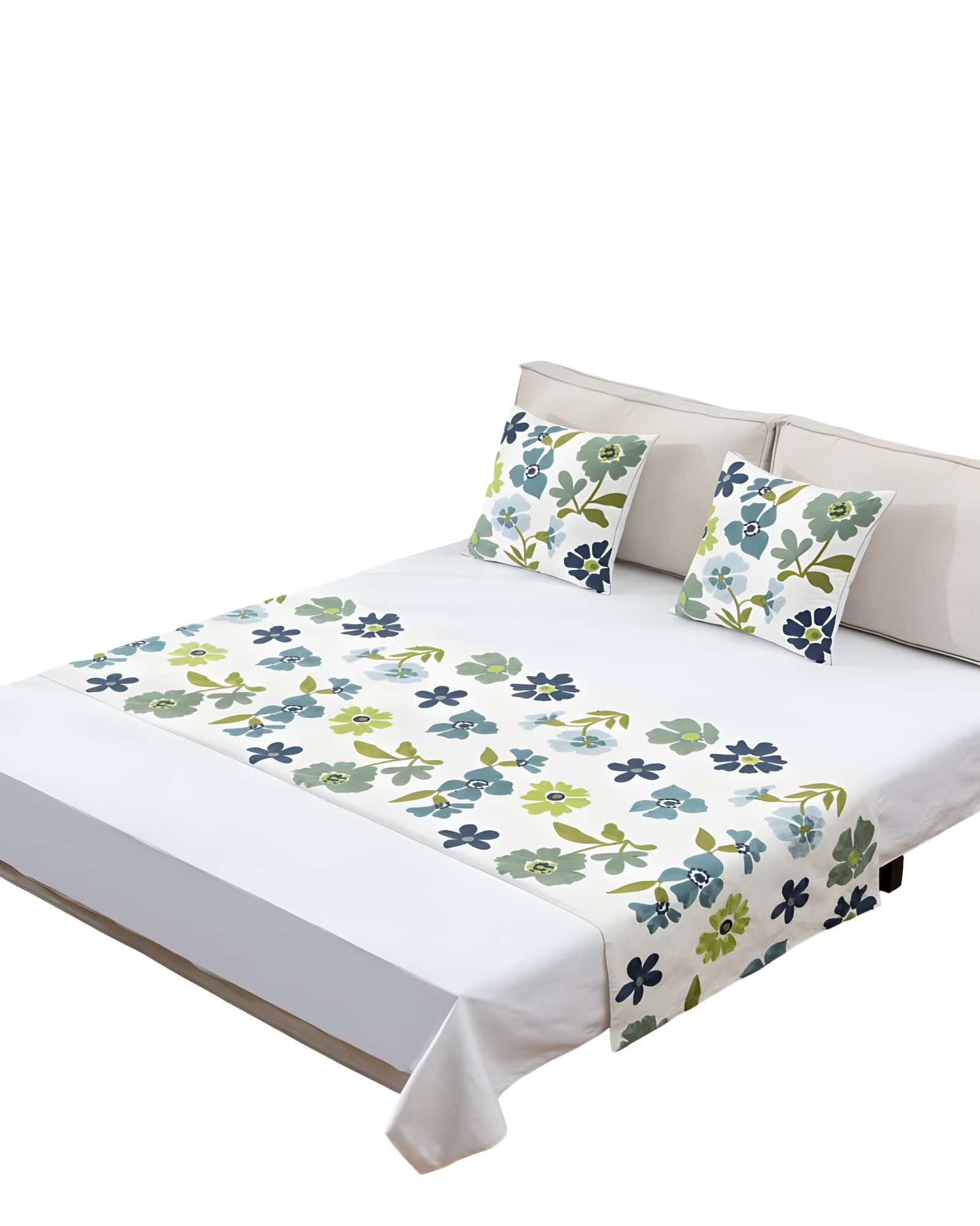 SET DE PIECERA BORDADA CON DOS FUNDAS BLANCO 09-1