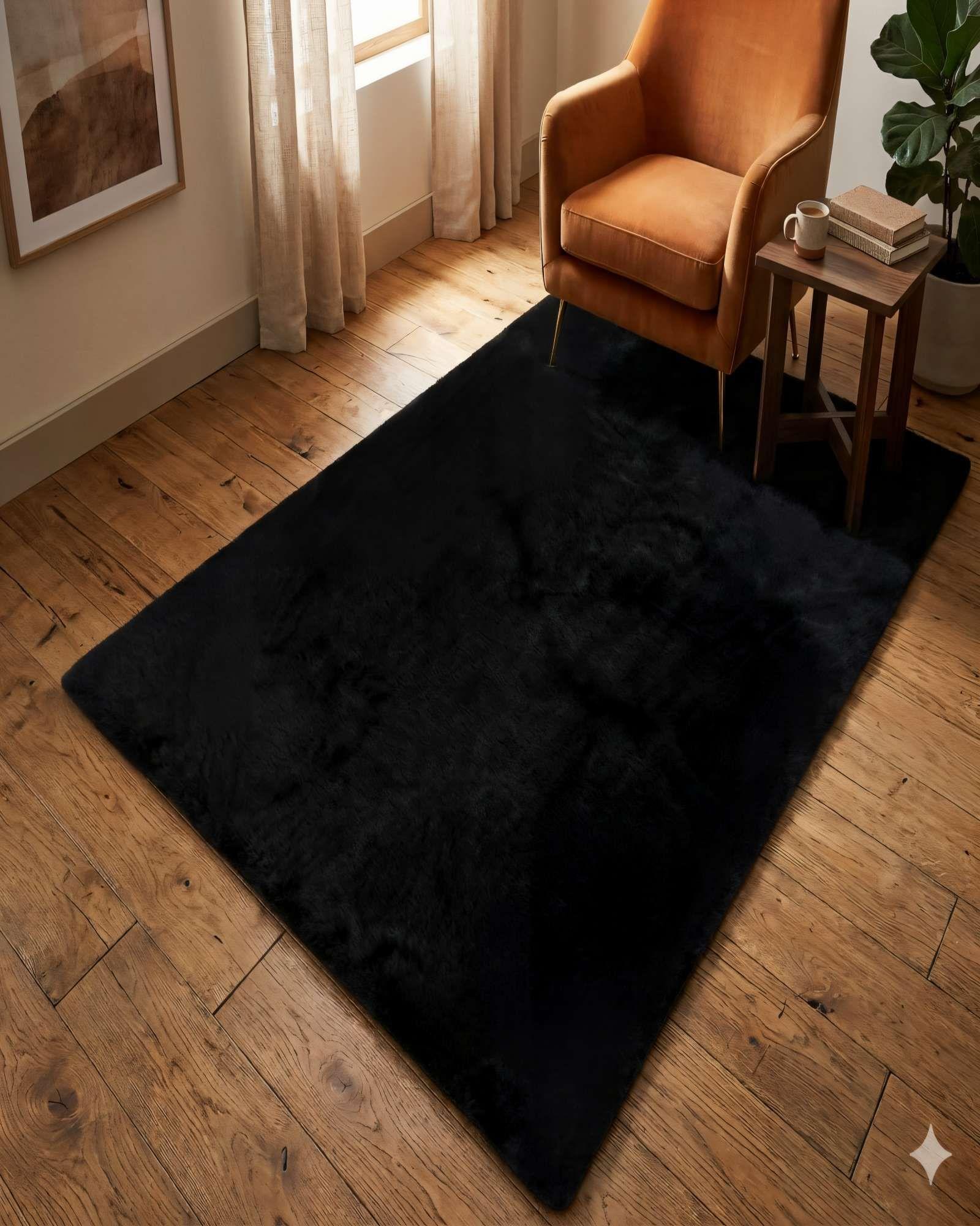 ALFOMBRA PELUDA 200X240   COLOR NEGRO -3