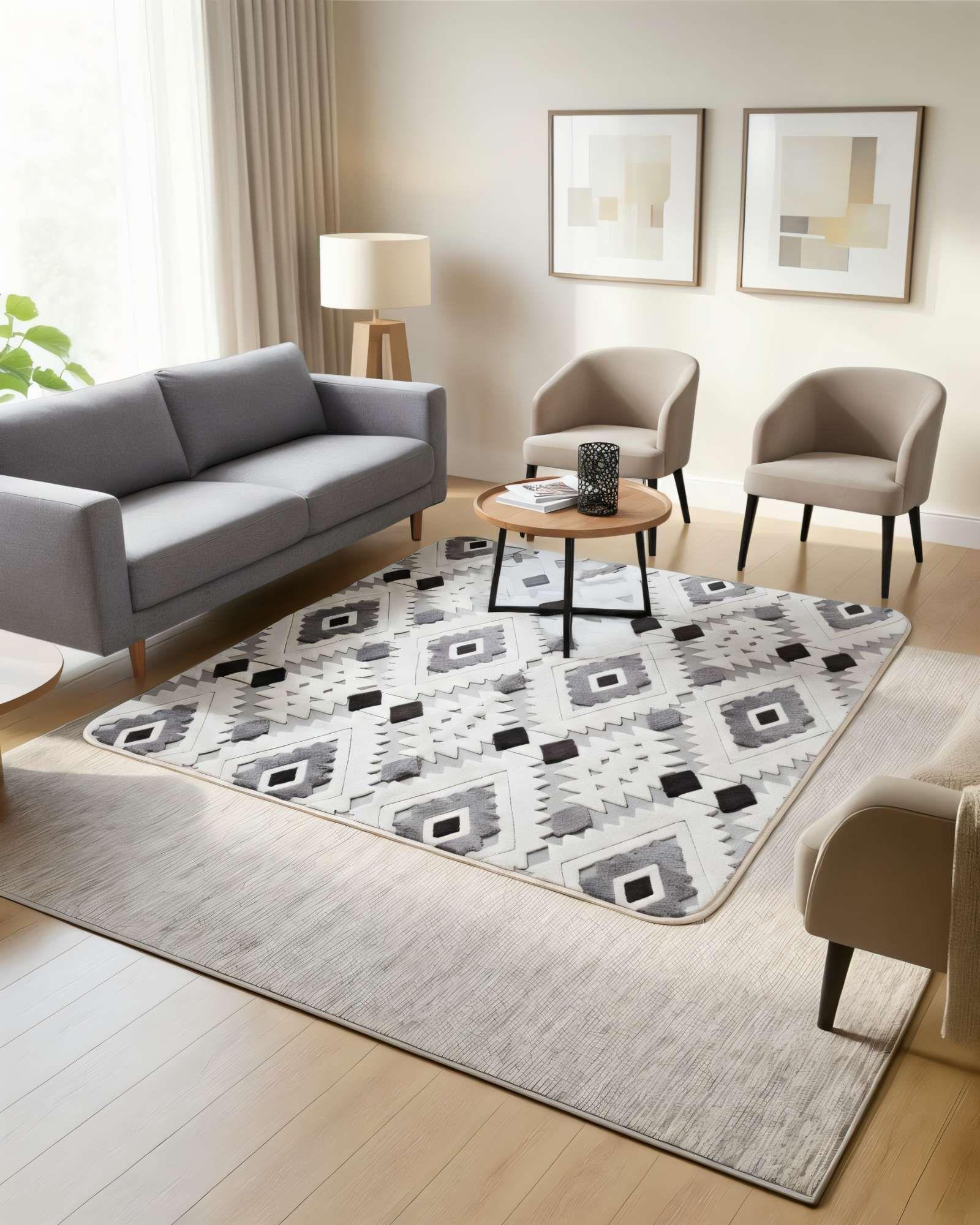 ALFOMBRA DECORATIVA TEXTURIZADA 150X200CM CON DISENO F1 -2