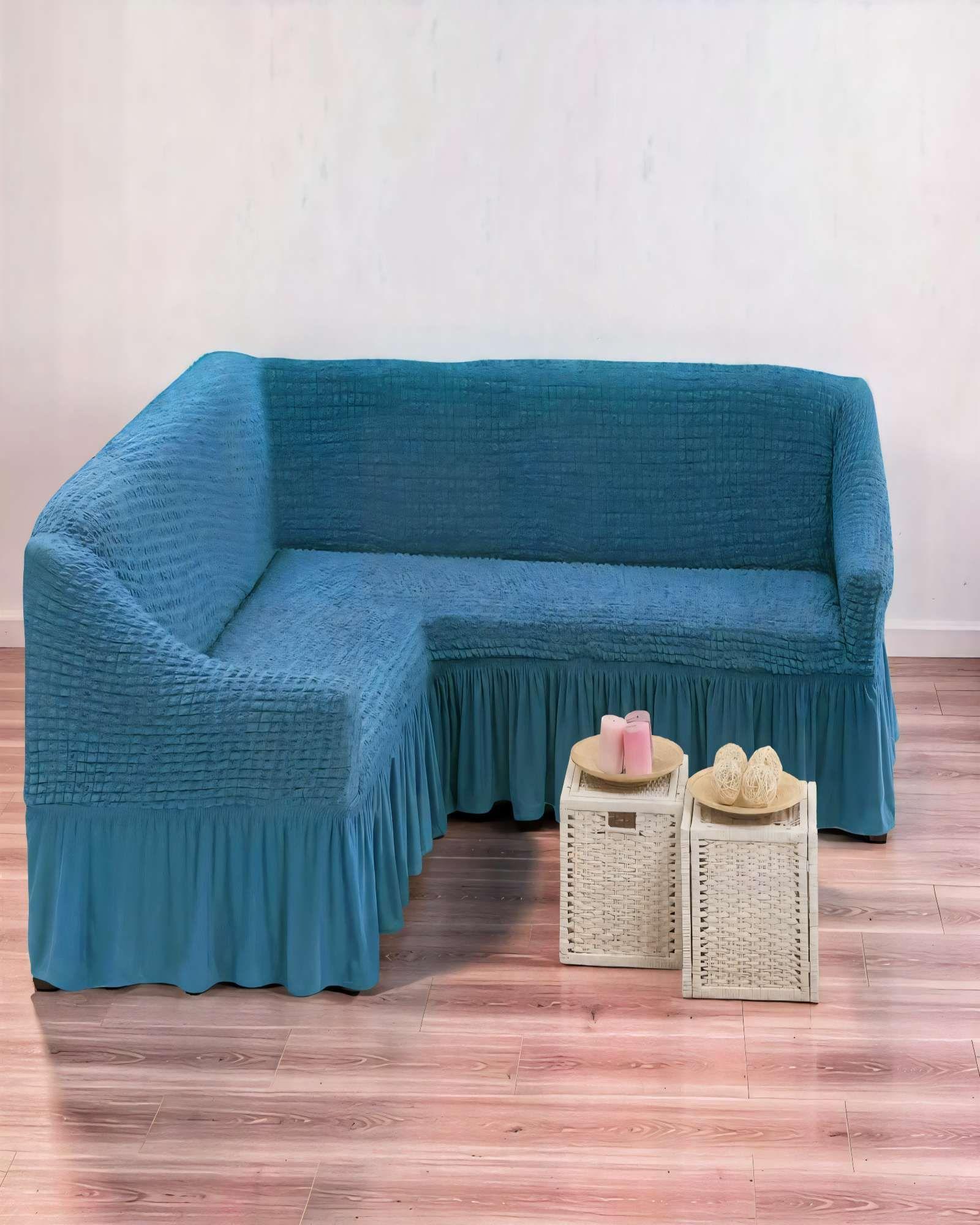 FUNDA CUBRE SOFÁ TURCO EN FORMA DE L COLOR AZUL-2