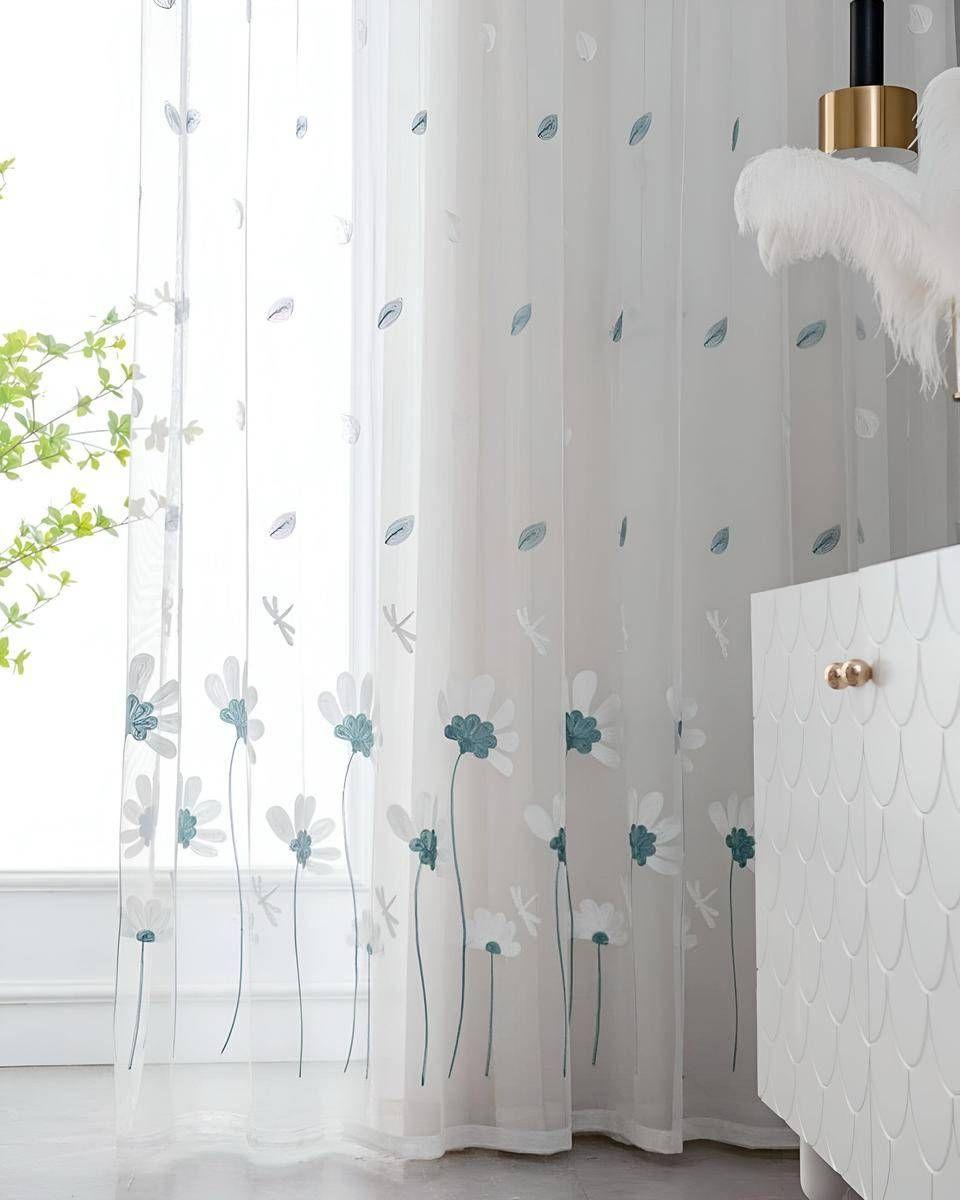2 panel de Cortina visillo transparente con textura 140x230cm TF11-0