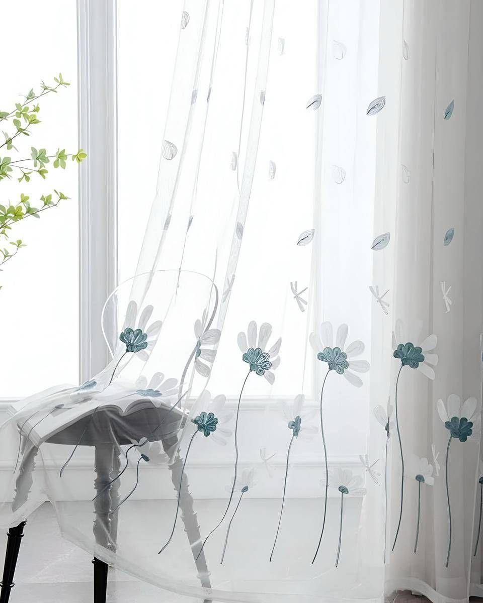 2 panel de Cortina visillo transparente con textura 140x230cm TF11-1