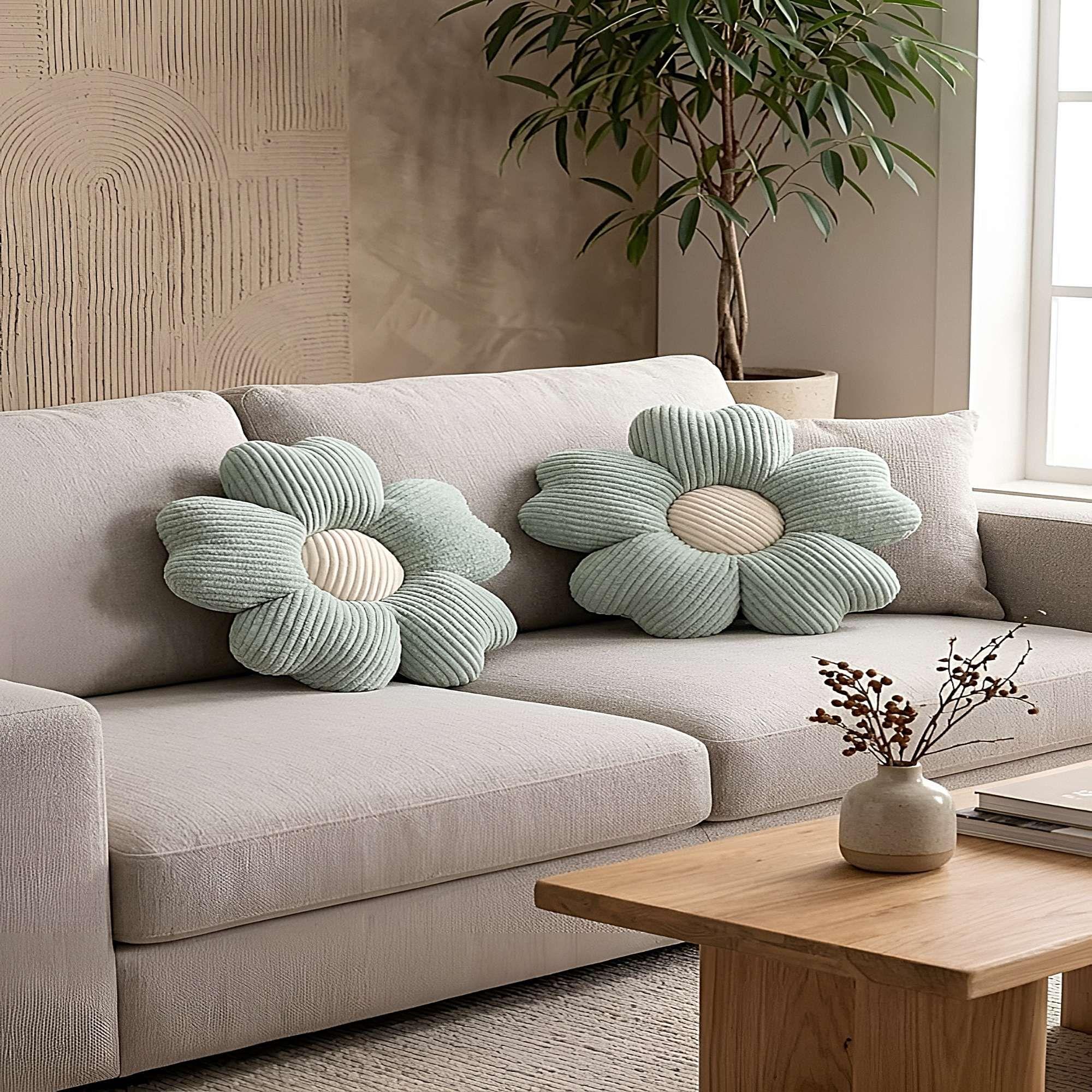 SET DE 2 COJINES EN FORMA DE FLOR CELESTE-0