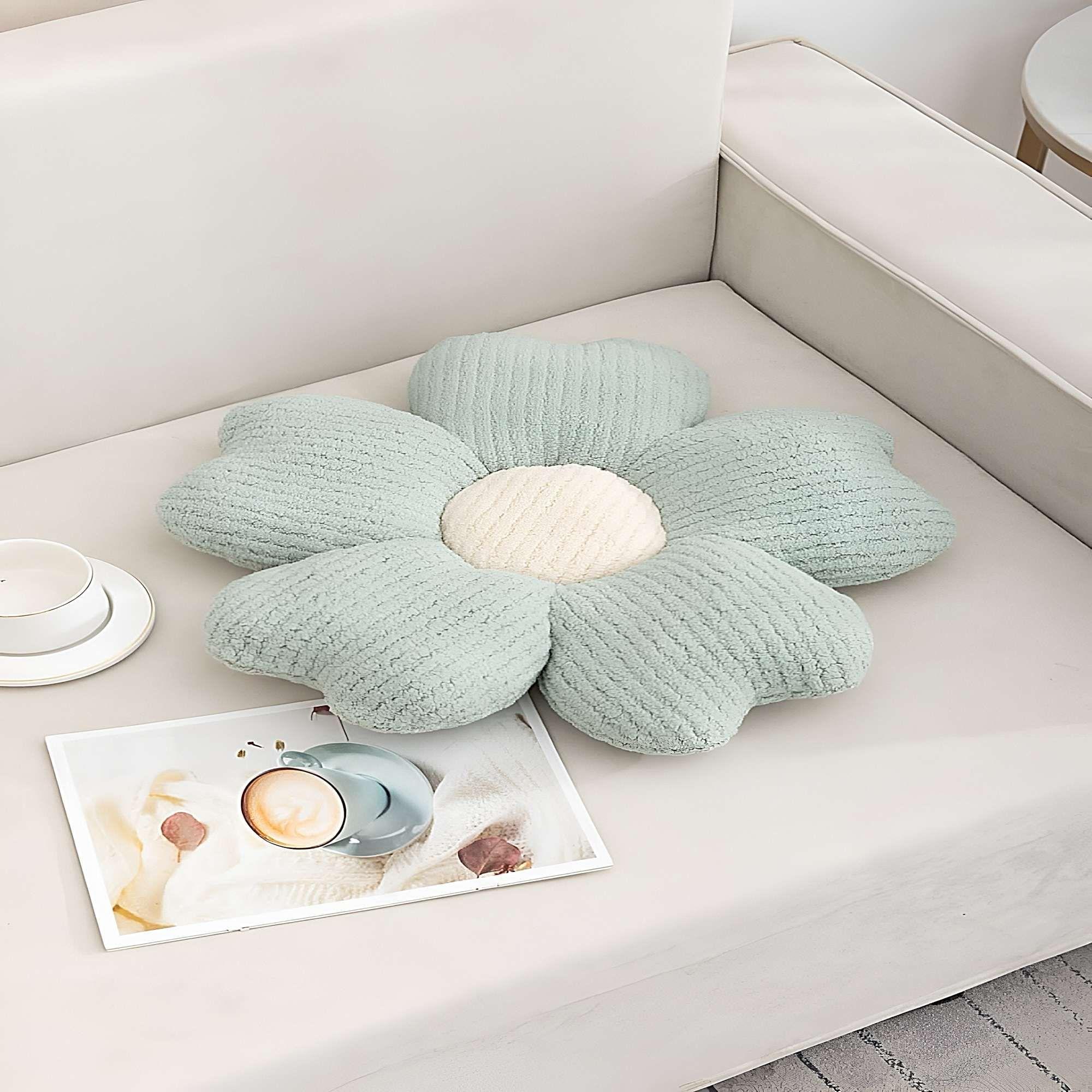 SET DE 2 COJINES EN FORMA DE FLOR CELESTE-3