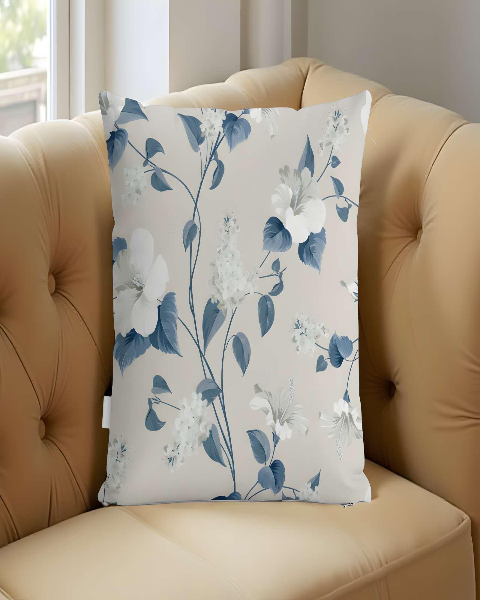 PACK DE 2 FUNDAS DE COJIN FLOREADAS 45X45 BEIGE 02-2