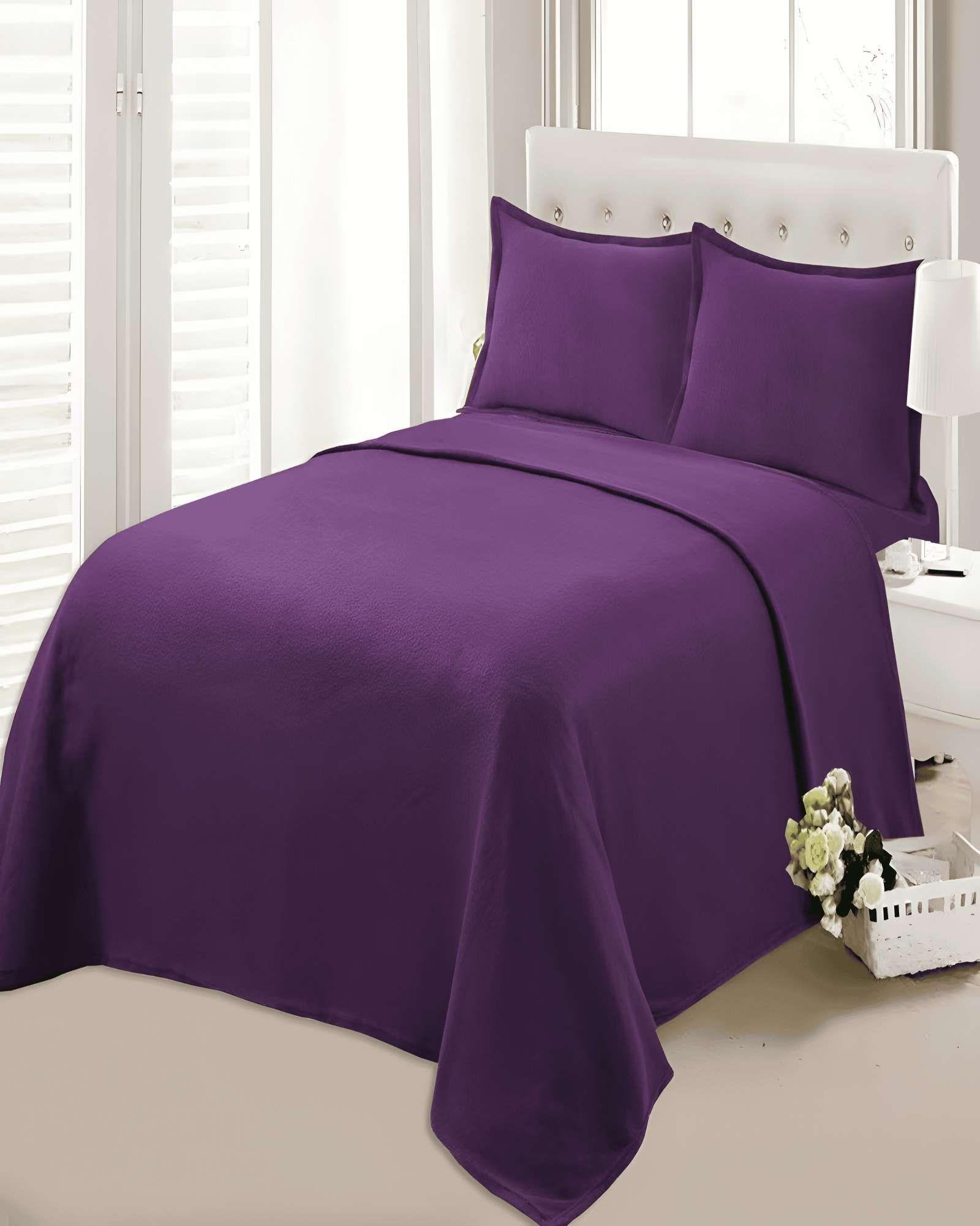 SABANA POLAR TERMICA SOFT  2 PLAZAS MORADA-2