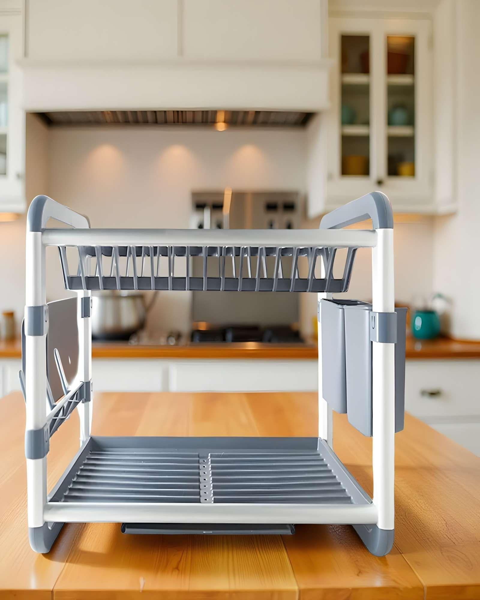 ESCURRIDOR DE PLATOS MODERNO BICOLOR DE ALUMINIO PREMIUM 02-4