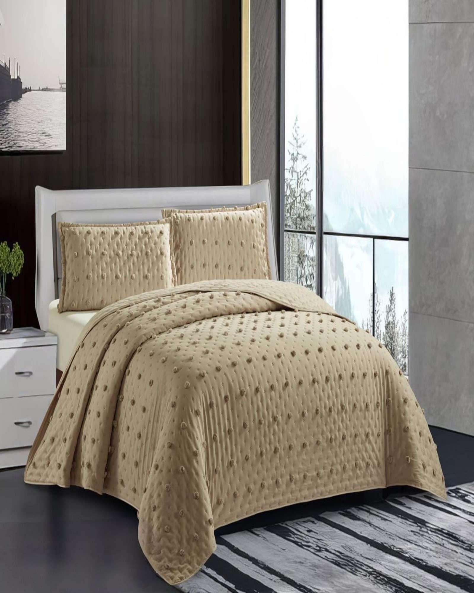 quilt cubrecama TUFTING DE LUJO SUAVE 2 PLAZAS T04-2