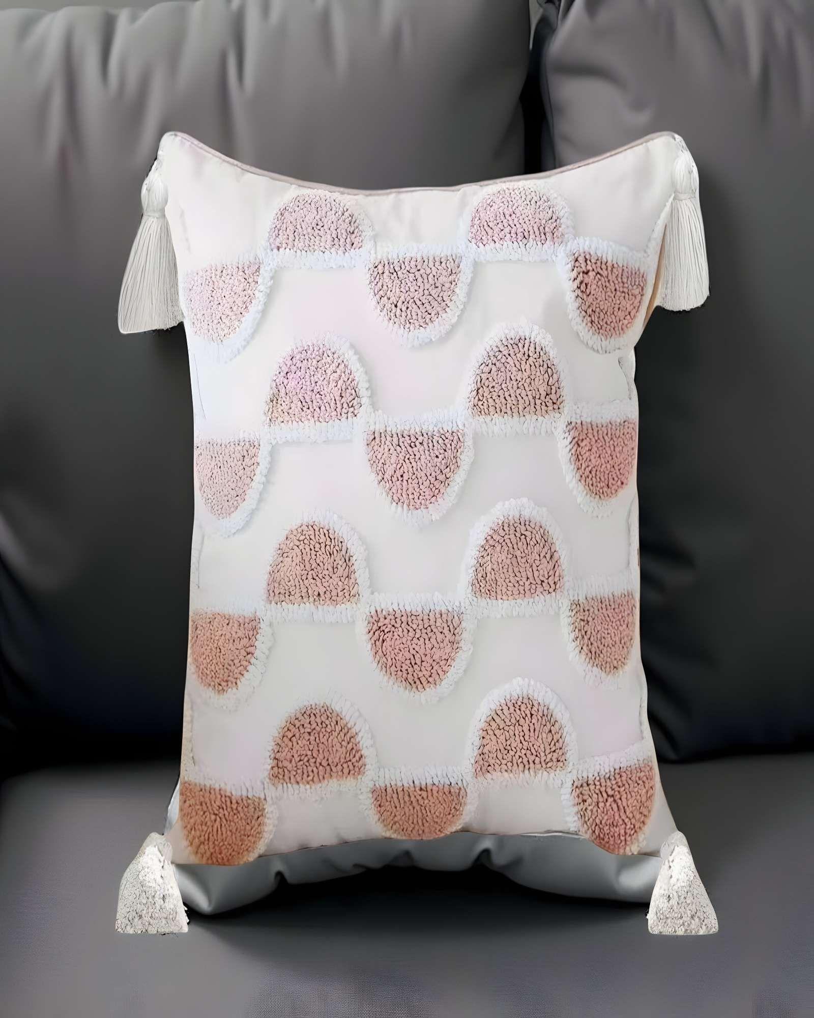 SET DE 2 FUNDAS DE COJIN TUFTING 45X45 CM BLANCO 12-2