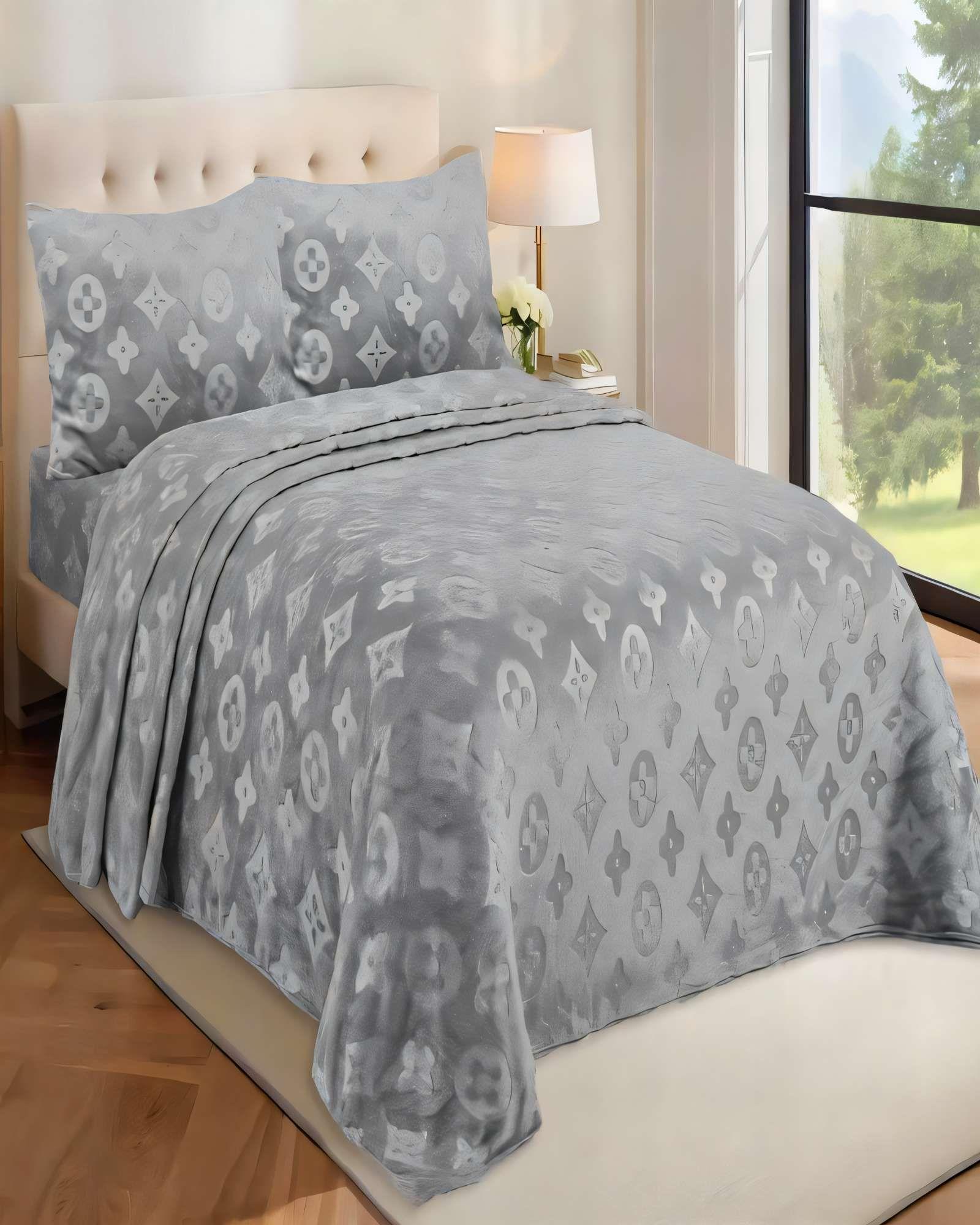 SET DE  SABANA POLAR PLUSH KING COLOR GRIS-2