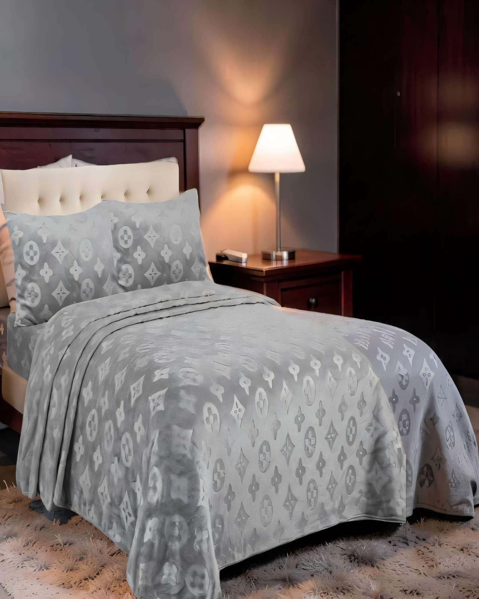 SET DE  SABANA POLAR PLUSH KING COLOR GRIS-3