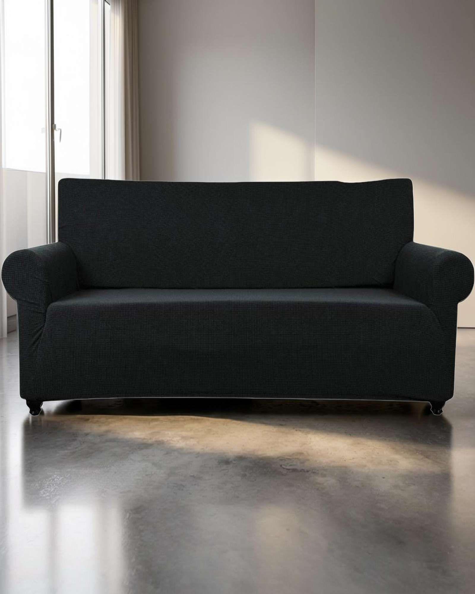 FUNDA DE SILLON 3 CUERPOS CUADRILLE COLOR NEGRO-2