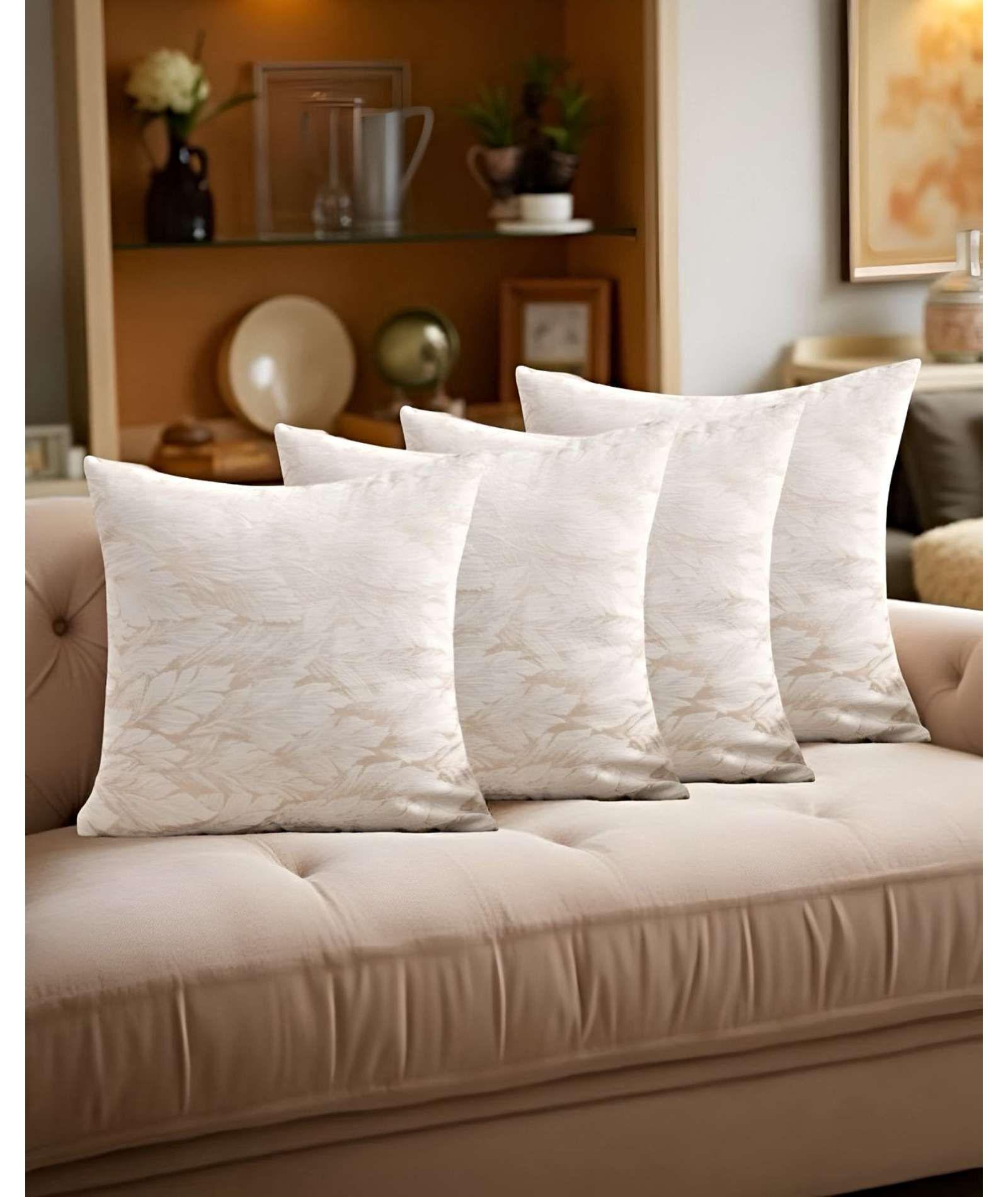 PACK DE 4 FUNDAS DE COJINES CON DISEÑO DE HOJA 45CM X 45 CM C5-3