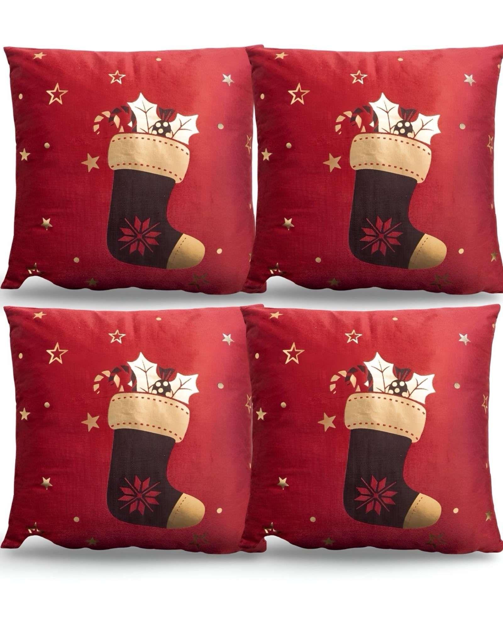 PACK DE 4 FUNDAS DE COJIN PARA NAVIDAD M14-0